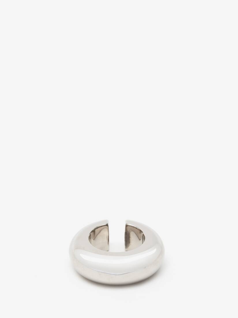Women's Chunky Single Hoop Ear Cuff in Antique Silver - 1