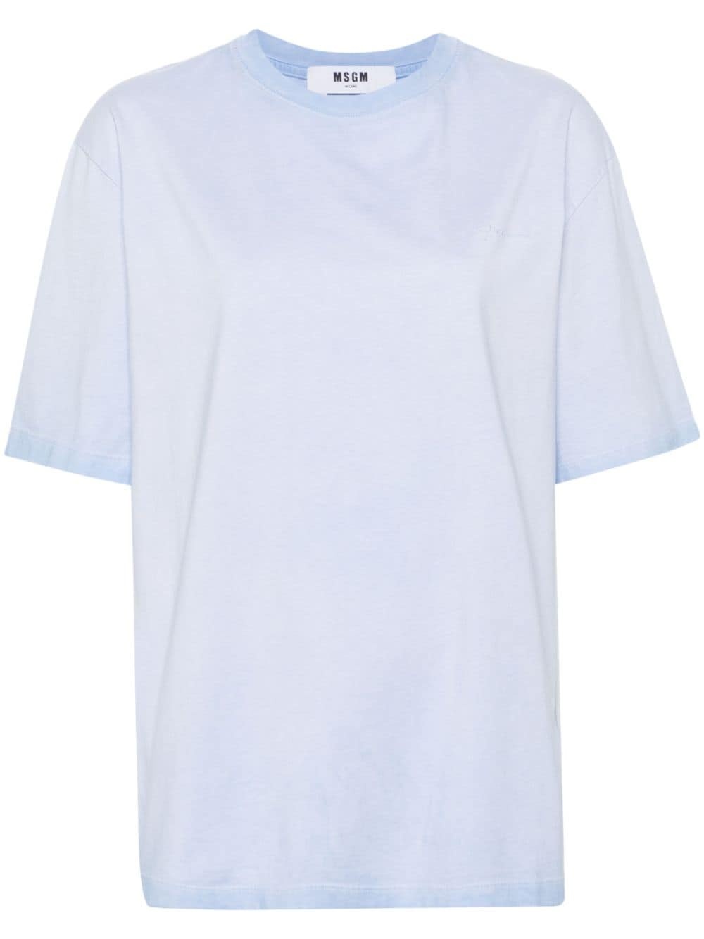 logo-embroidered cotton T-shirt - 1