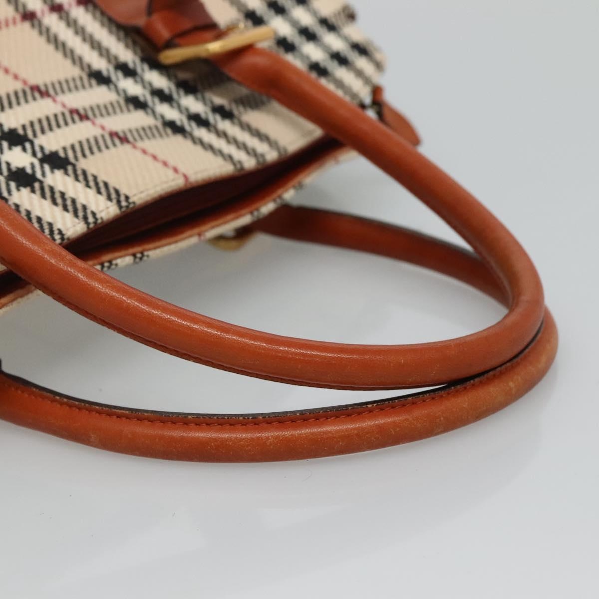 Burberry Nova Check Hand Bag Wool Beige Gold - 7