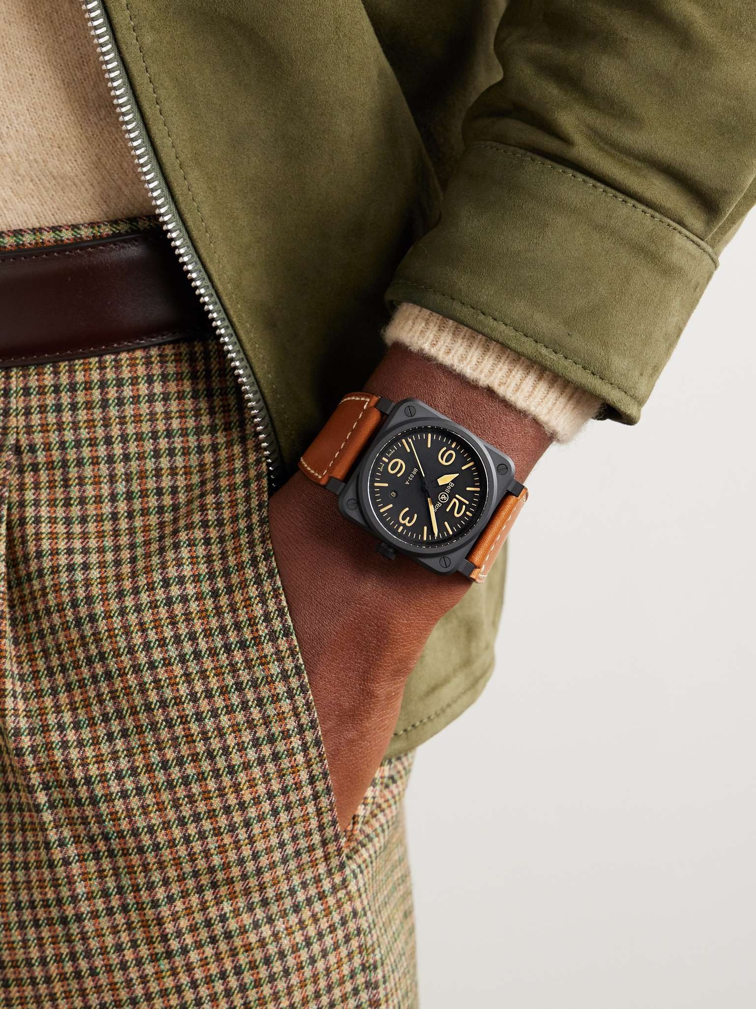 BR 03 Heritage Automatic 41mm Ceramic and Leather Watch, Ref. No. BR03A-HER-CE/SCA - 2