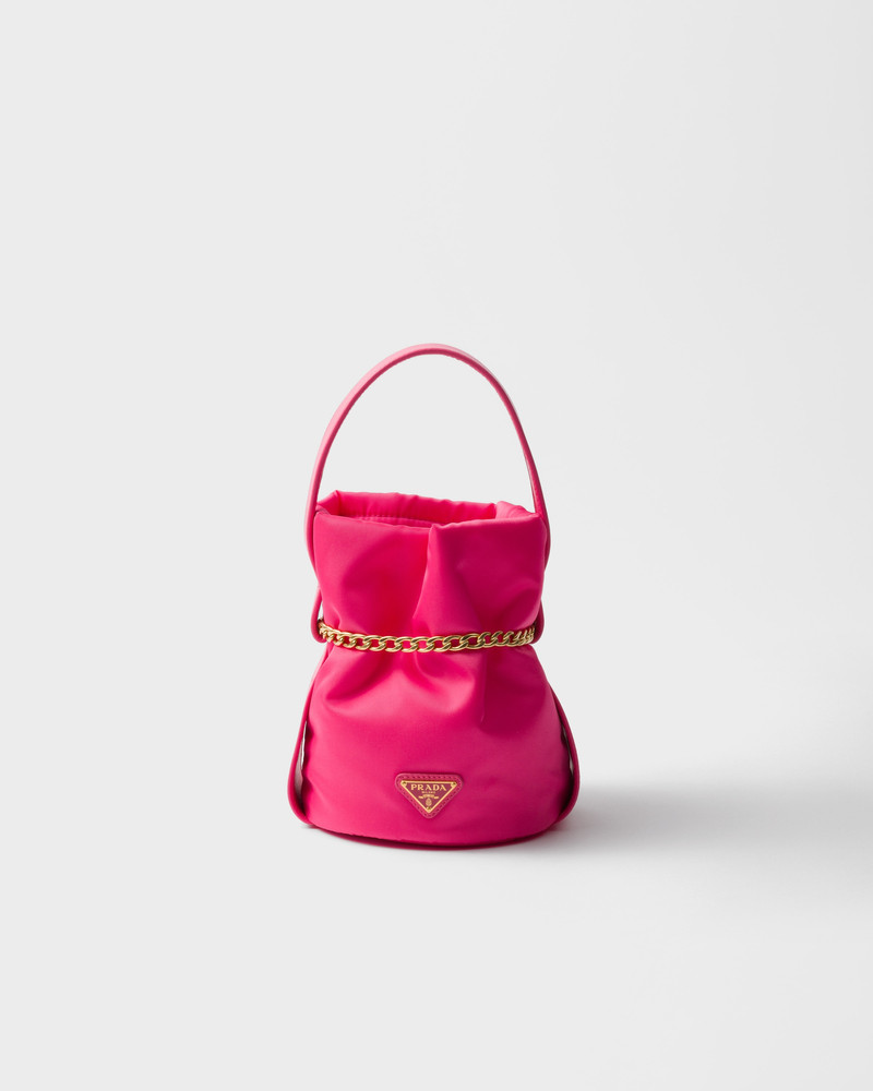 Prada Petit Sac Noir mini Re-Nylon and nappa leather bucket bag 3