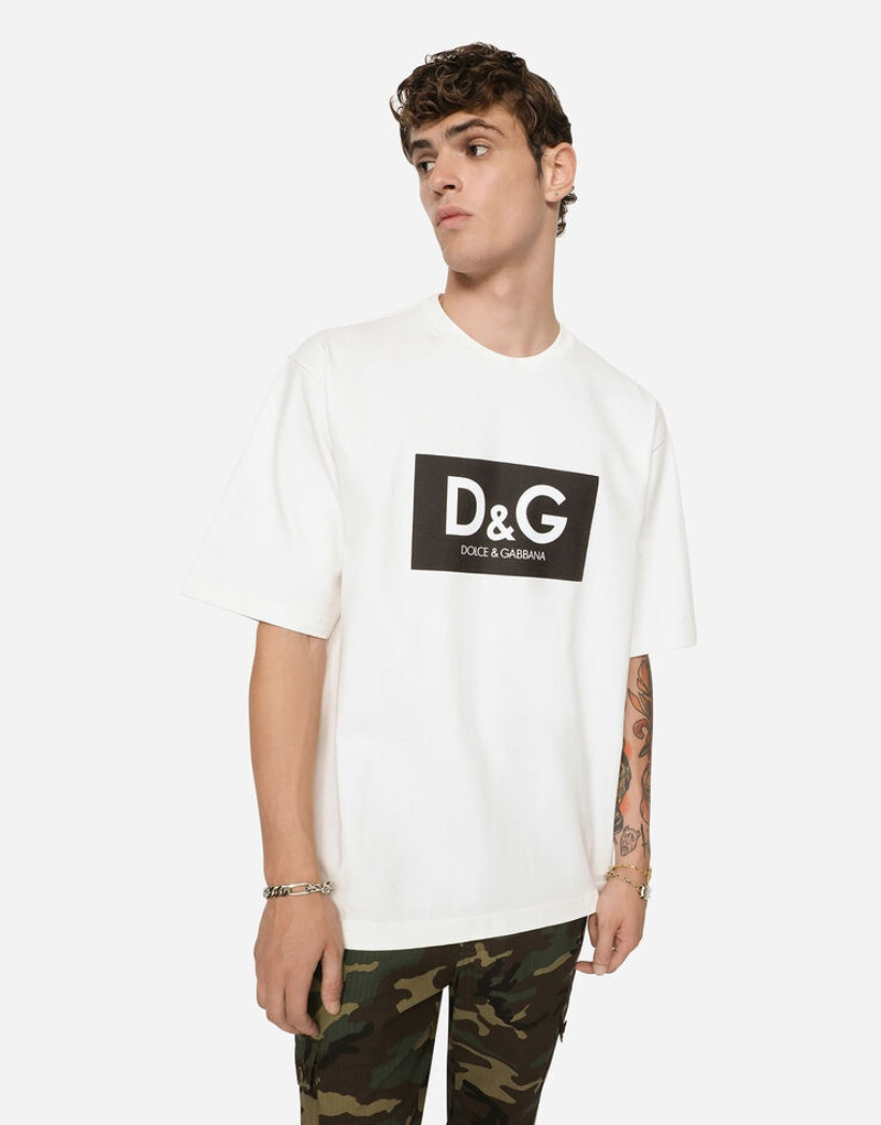 Cotton T-shirt with D&G print 4