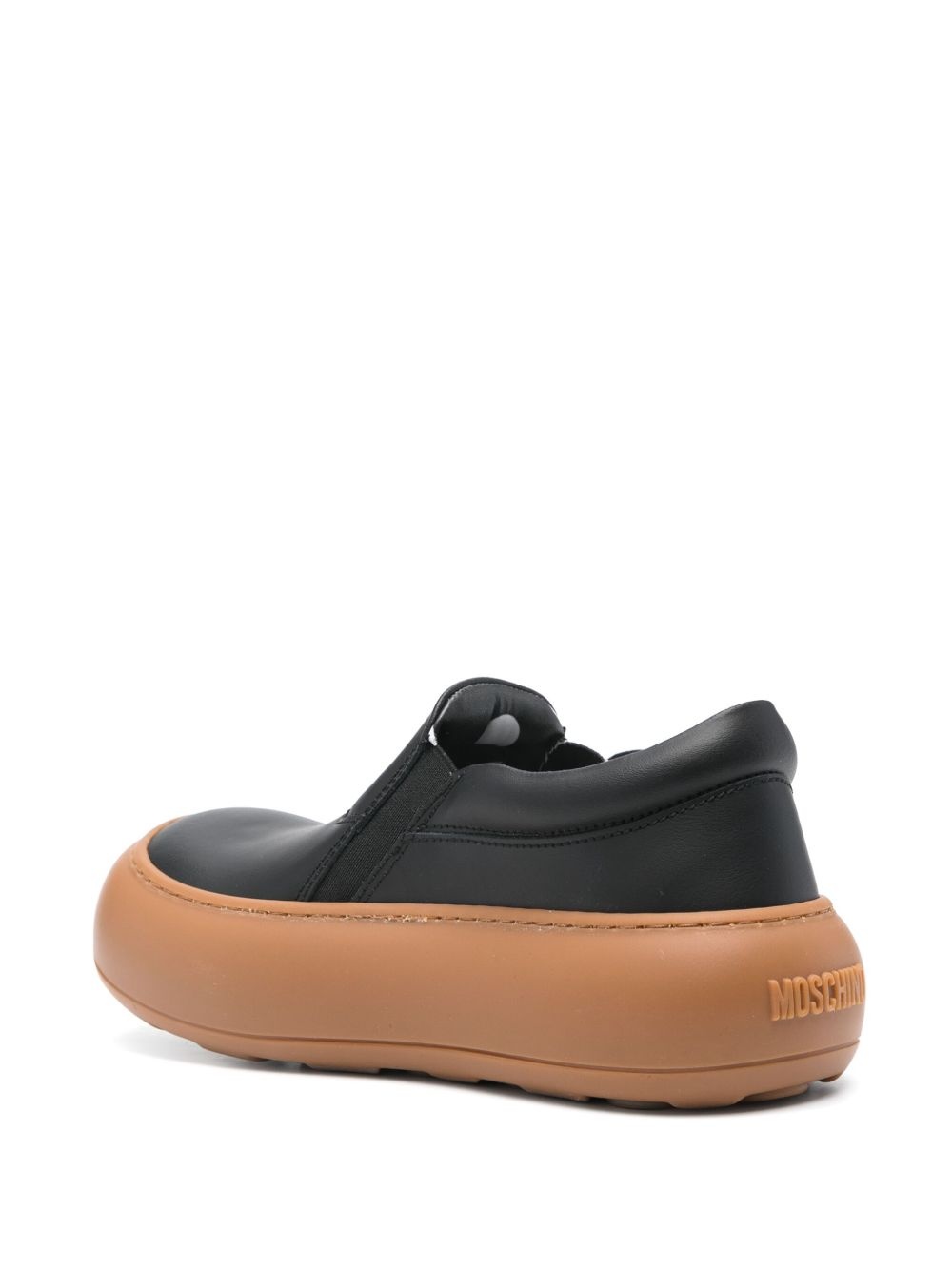 oversized-sole leather sneakers - 3