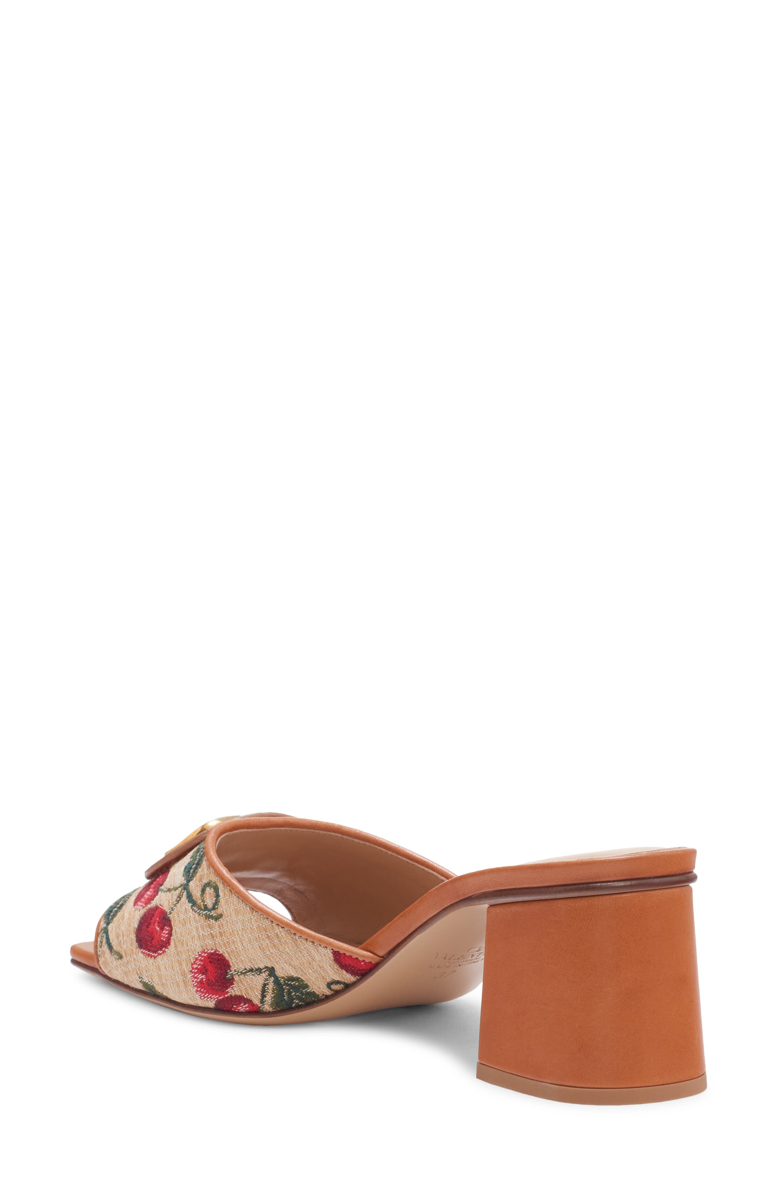 Valentino Garavani VLOGO Cherries Slide Sandal in 32H Naturale/Rosso at Nordstrom - 2