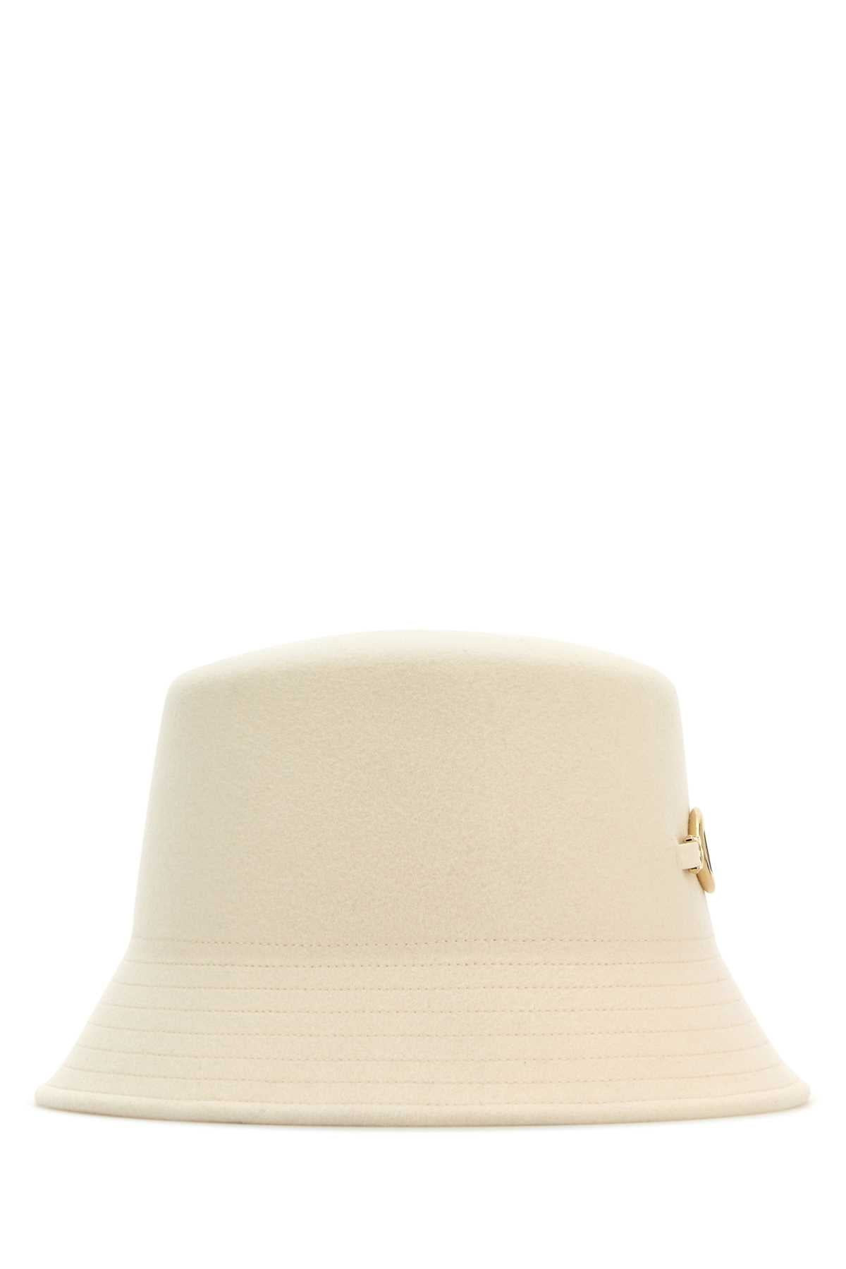 Valentino Garavani Women Ivory Felt Bucket Hat - 2