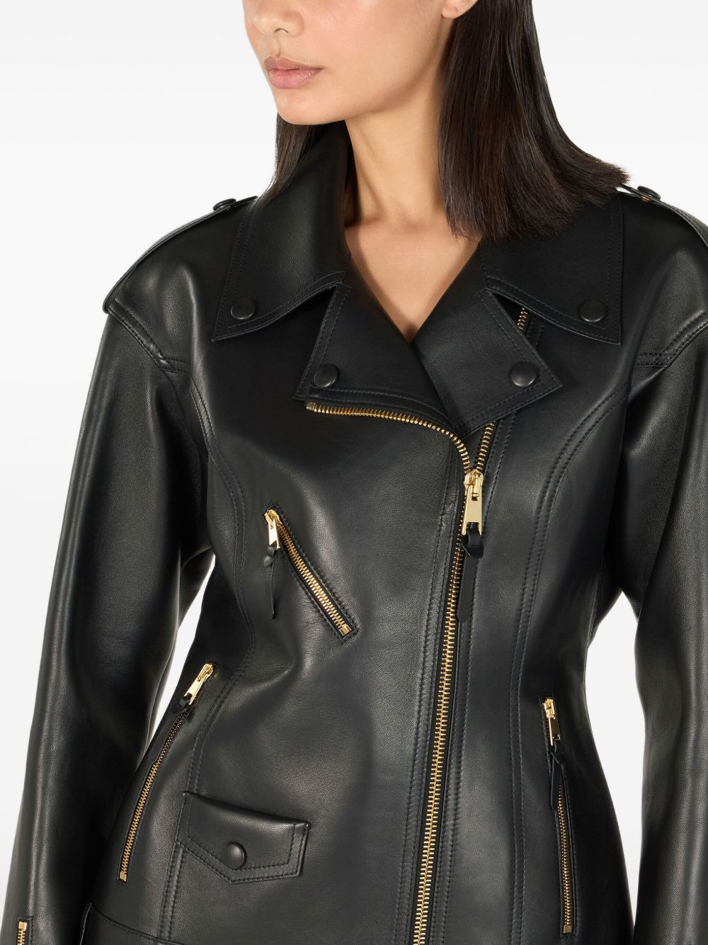 leather biker jacket - 5