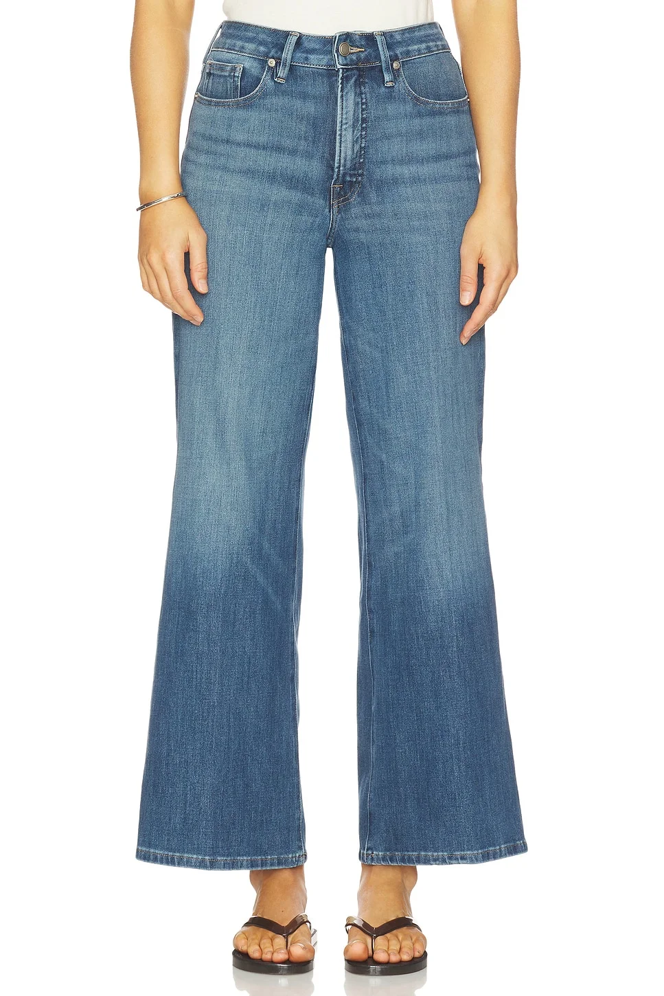 Soft Tech Good Waist Palazzo Ankle Jeans - 1