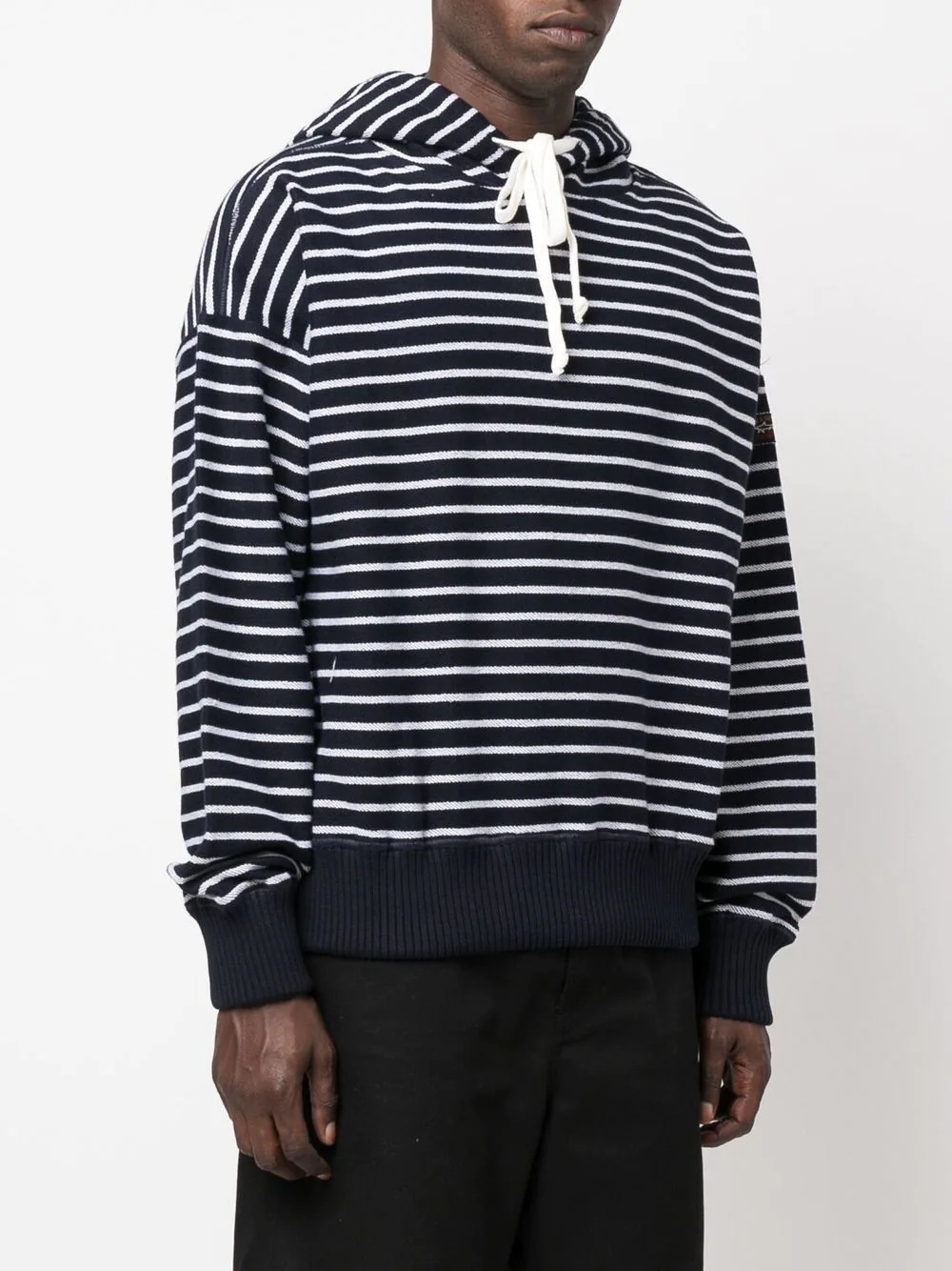 stripe-print long-sleeve hoodie - 3