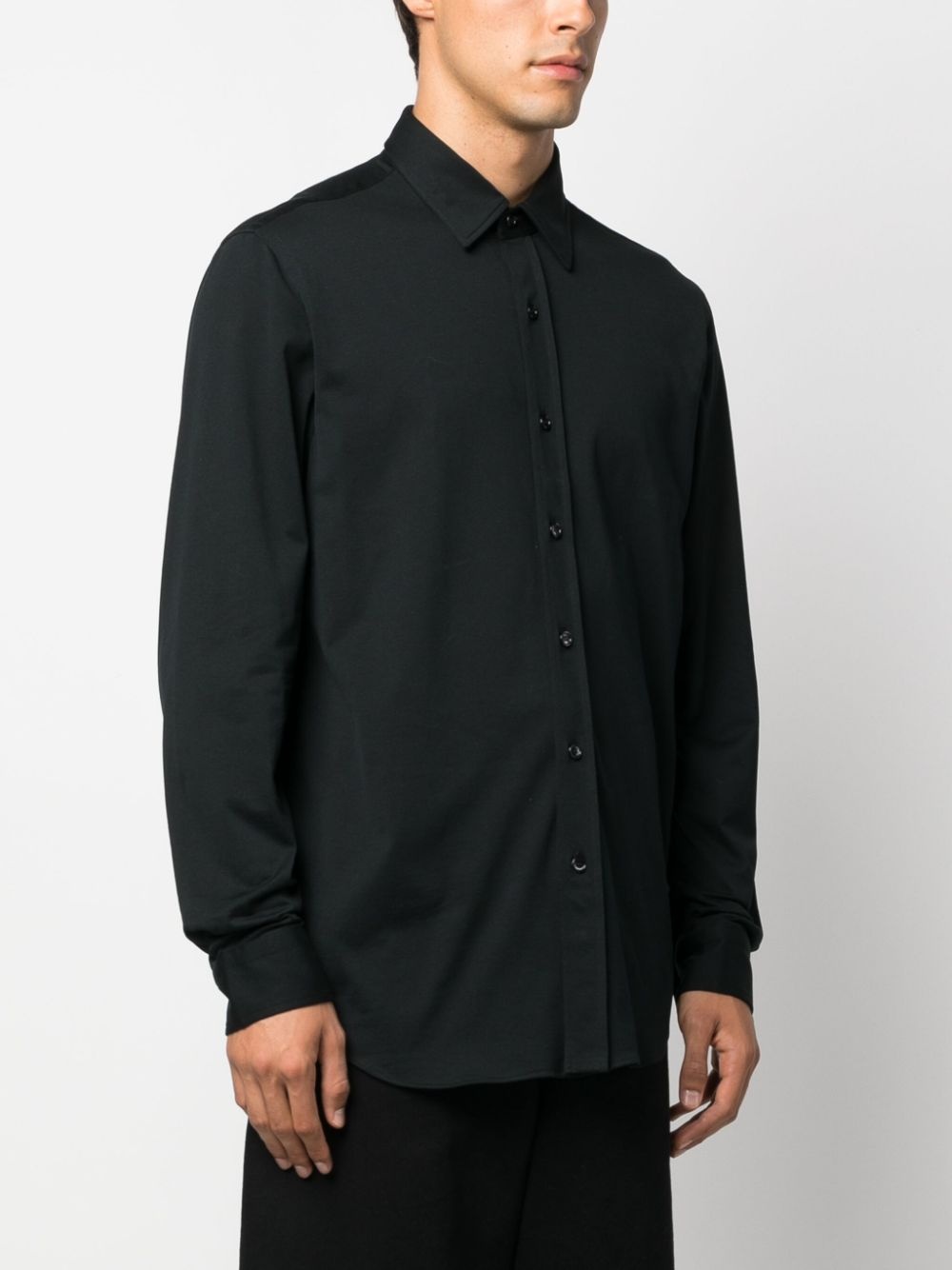spread-collar cotton shirt - 3