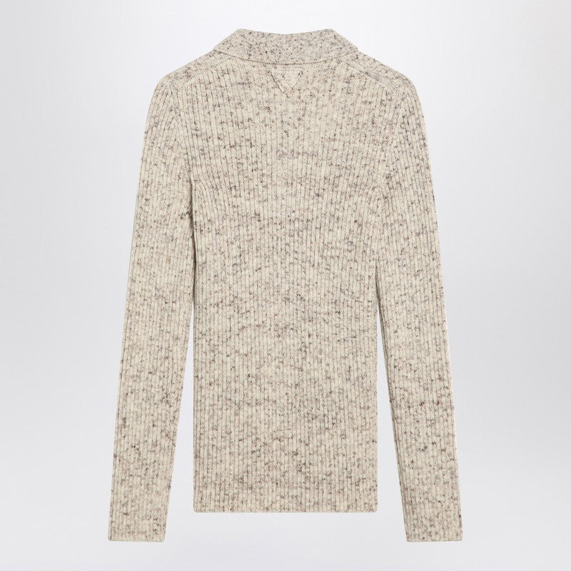 Prada Natural Colour Polo In Wool Blend Women - 2
