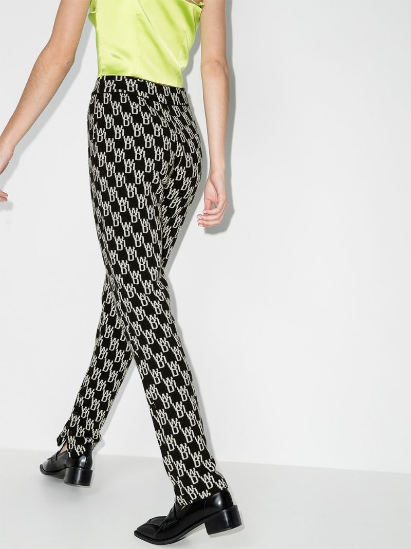 monogram knitted trousers - 3