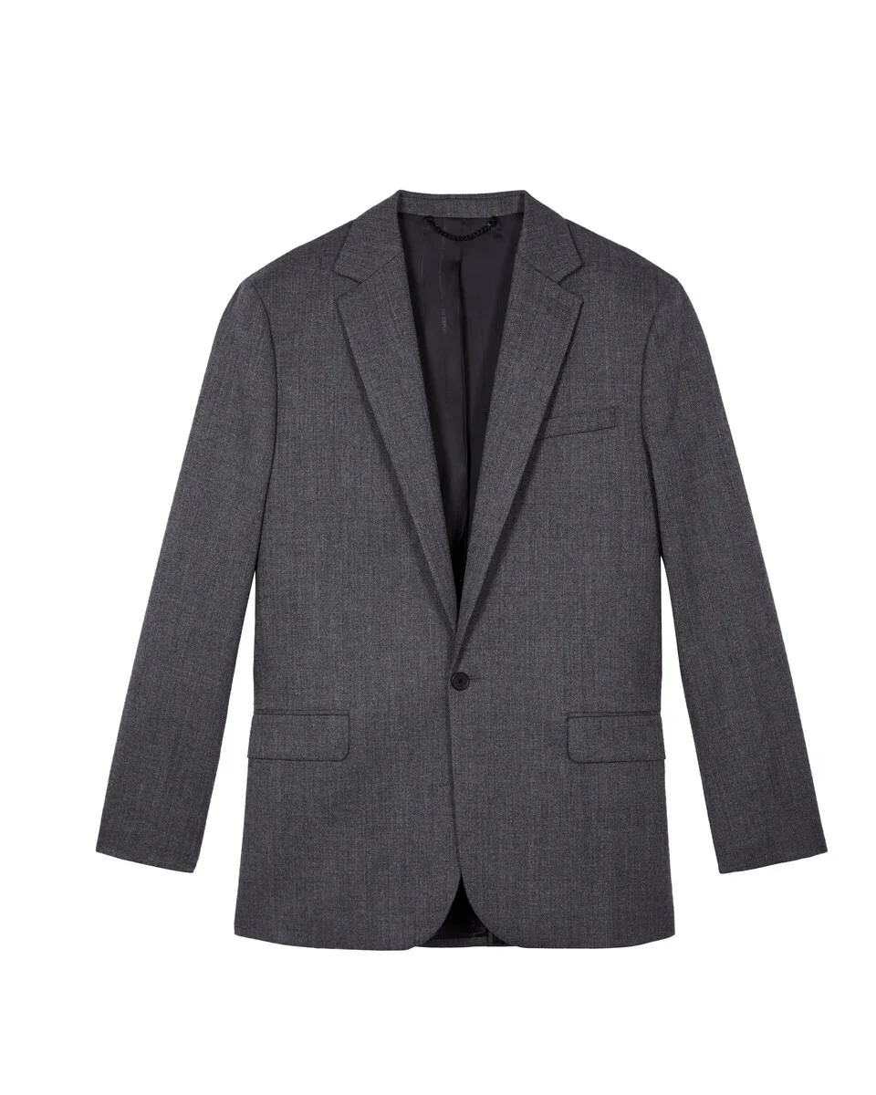 GREY WOOL JACKET - 1