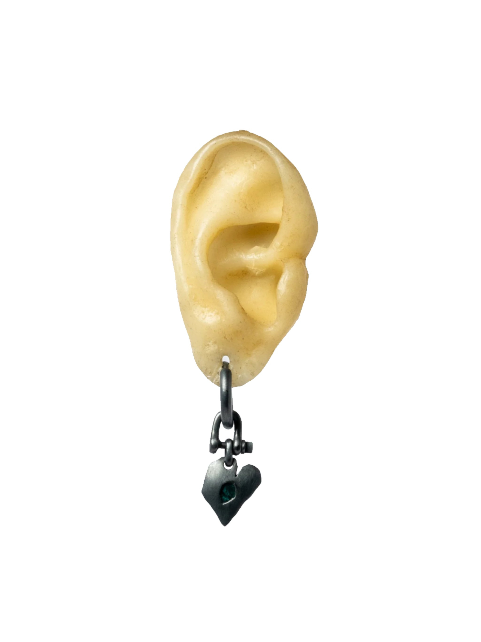 PARTS OF FOUR Jazz's Solid Heart Earring (Extra Small, 0.1 CT, Blue Diamond Slabs, KA+BDIA) - 5