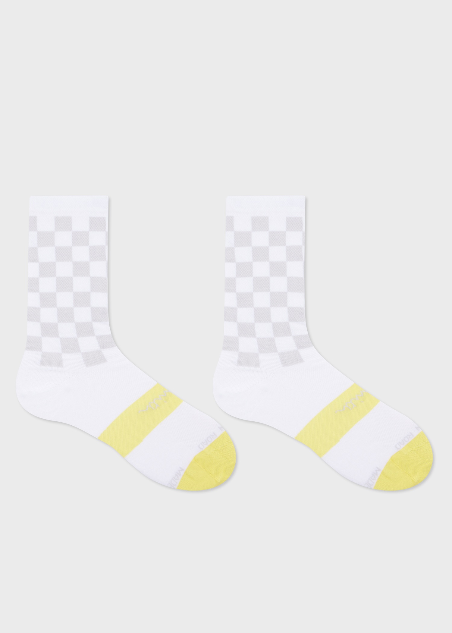 White Checkerboard Cycling Socks - 2