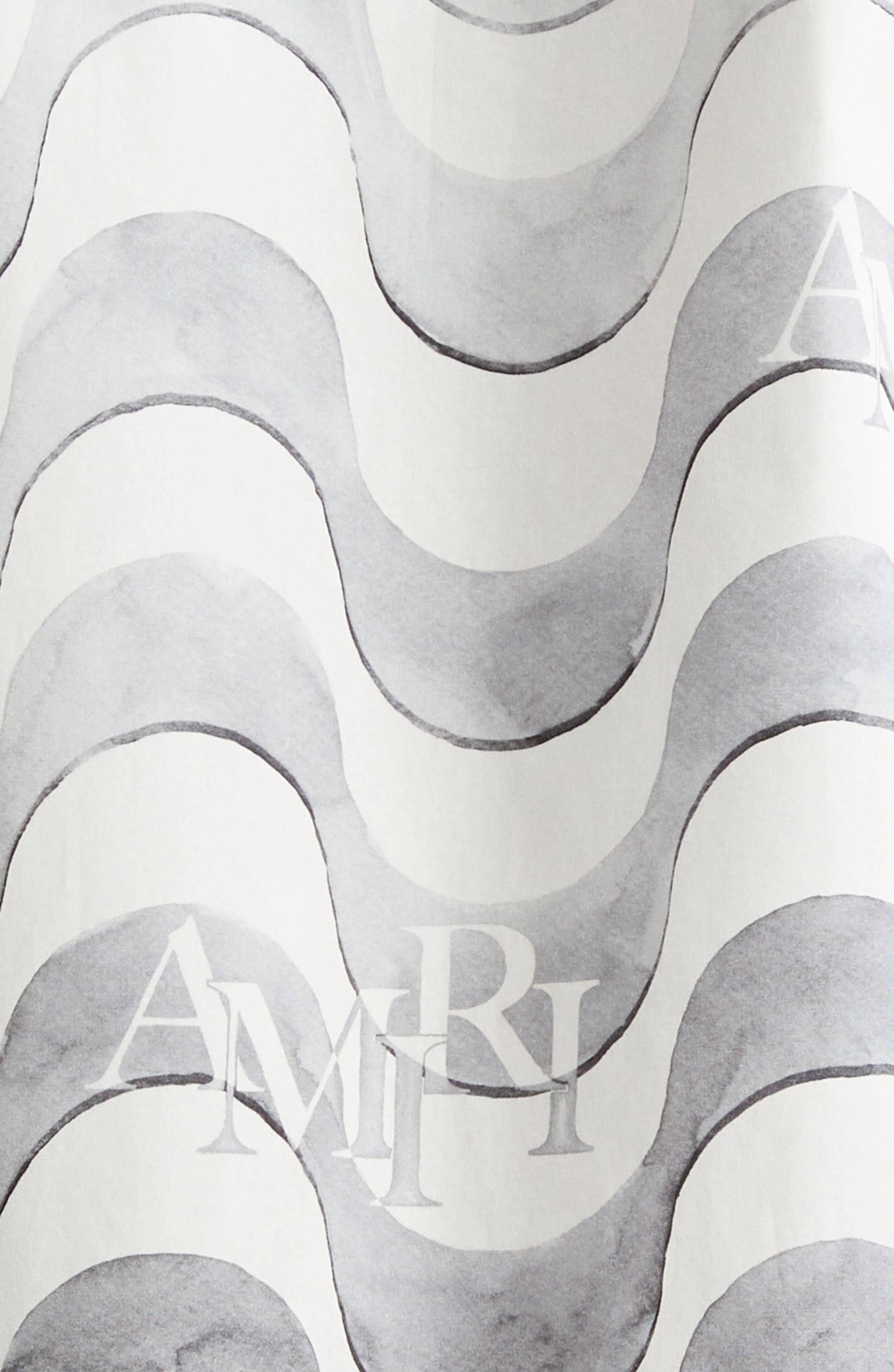 AMIRI Staggered Logo Wave Cotton Camp Shirt in Grey at Nordstrom - 7