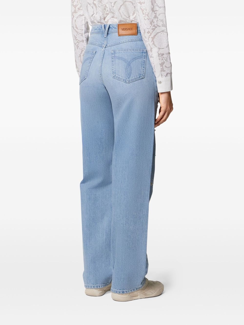 embellished high-waist jeans - 4