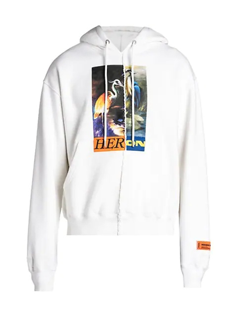 White Split Herons Hoodie - 1