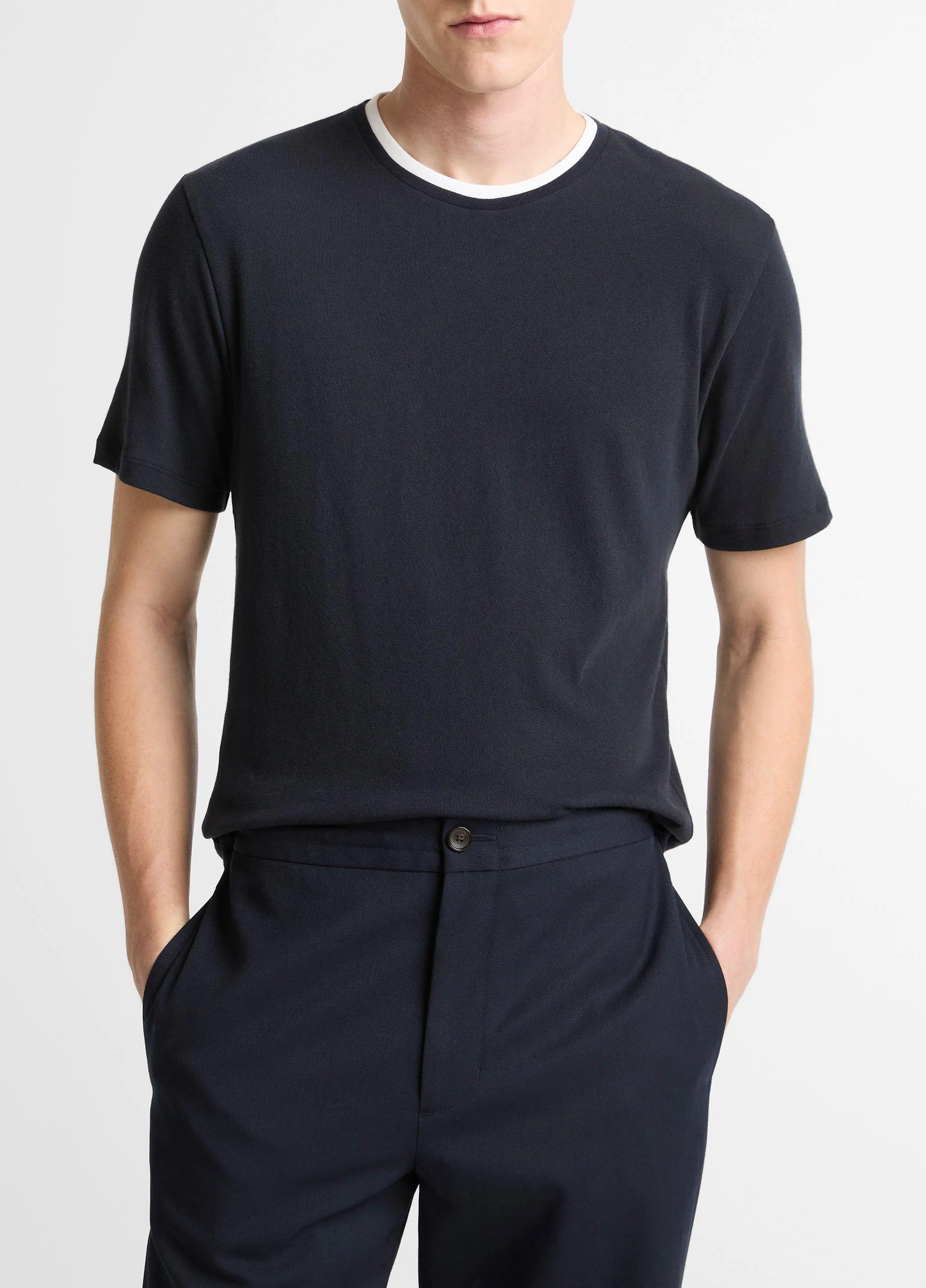 Cotton Double-Collar T-Shirt - 1