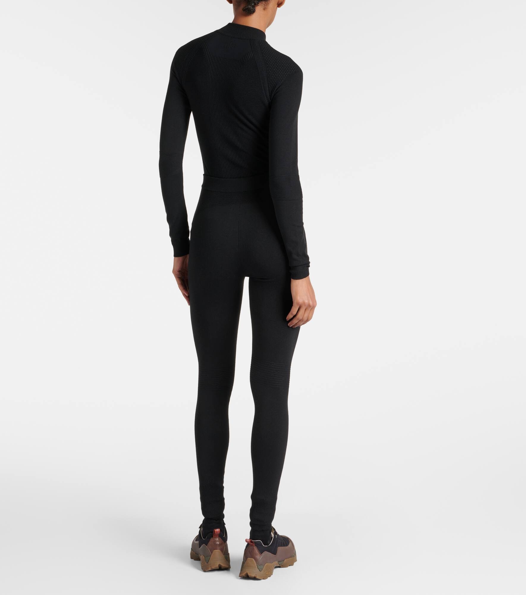 Ribbed-knit silk-blend leggings - 3