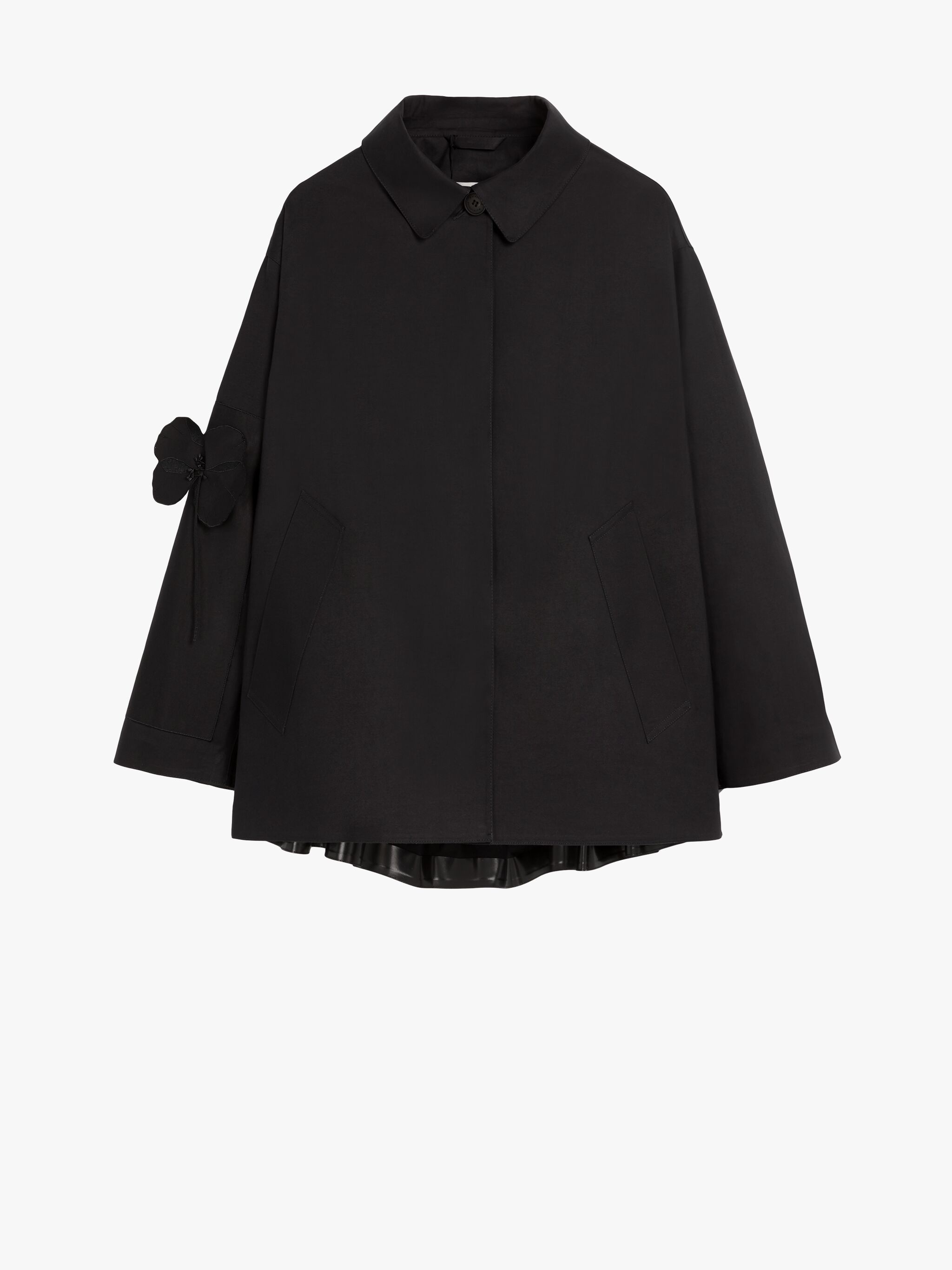 CECILIE BAHNSEN DALLAS BLACK BONDED COTTON JACKET - 1