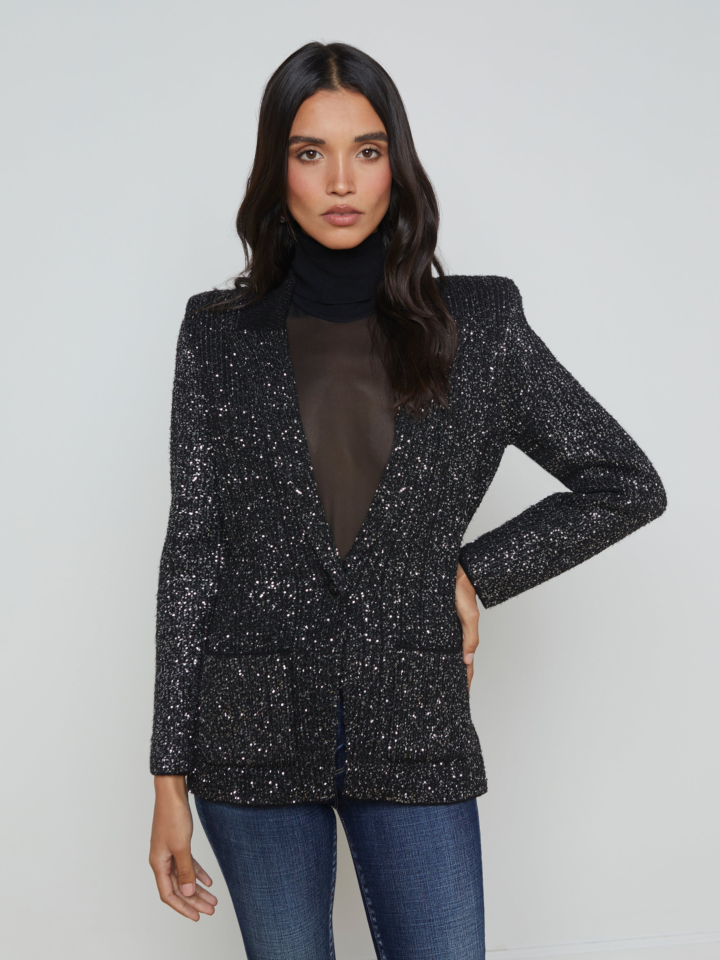 Leonora Sequin Knit Blazer - 2