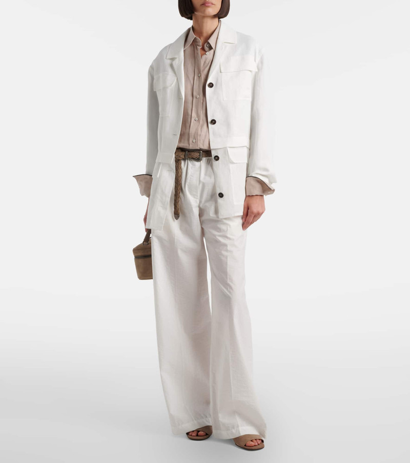 Brunello Cucinelli Cotton-blend wide-leg pants outlook