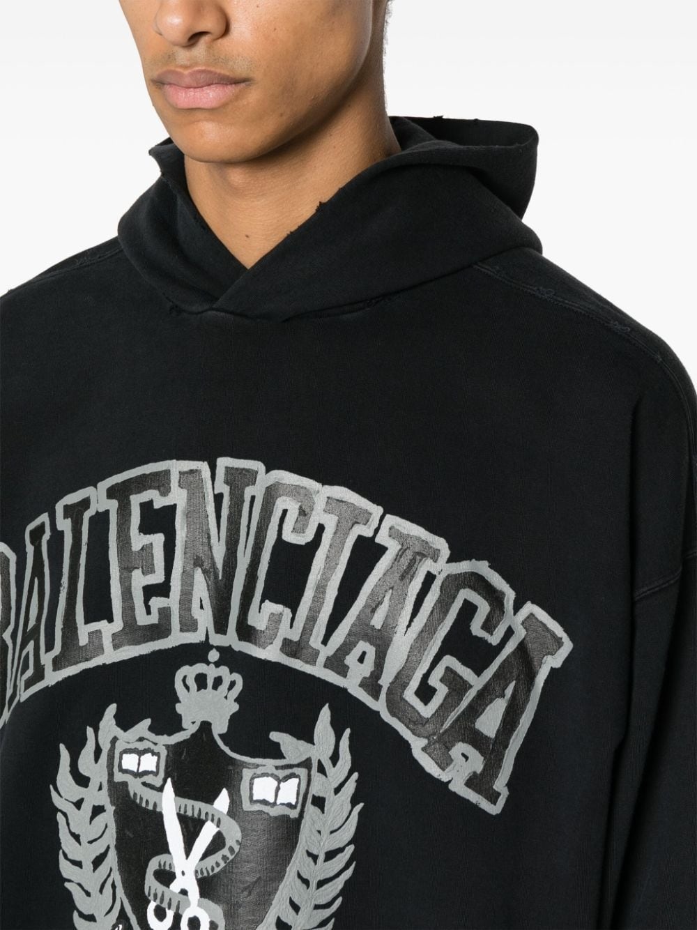 DIY College-print cotton hoodie - 6