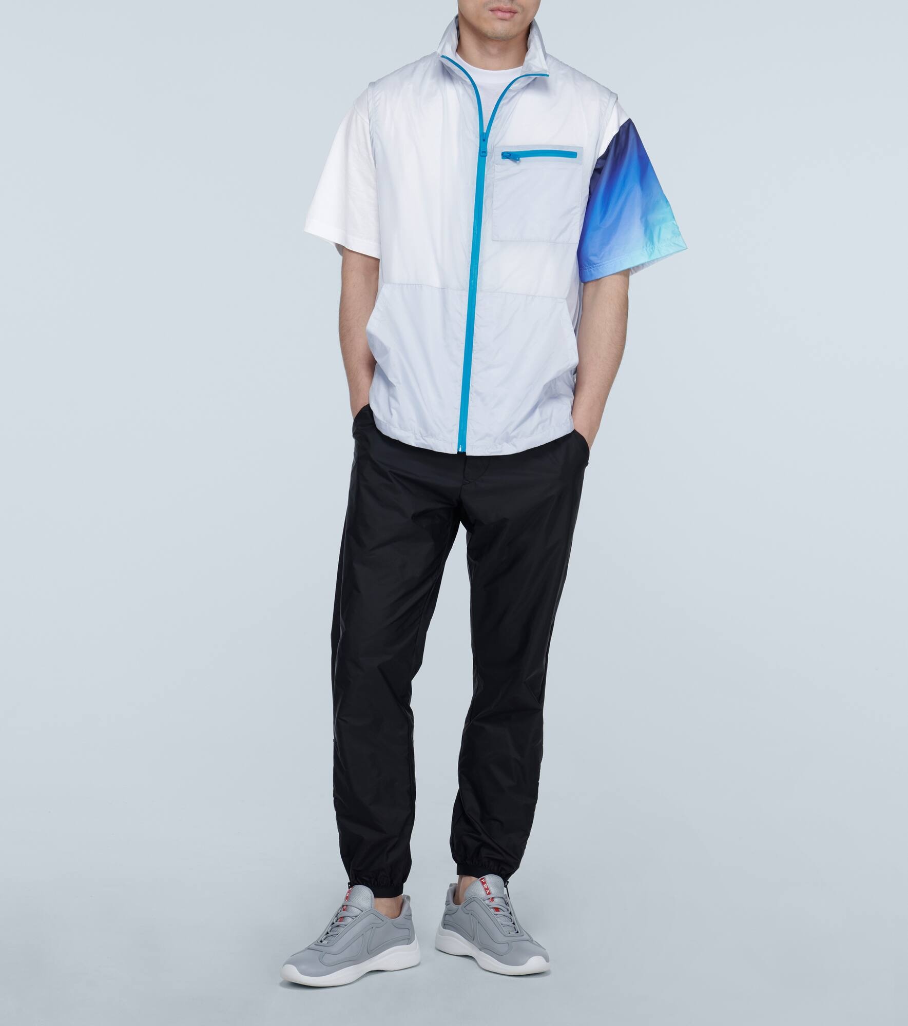 technical gilet with packaway hood - 2