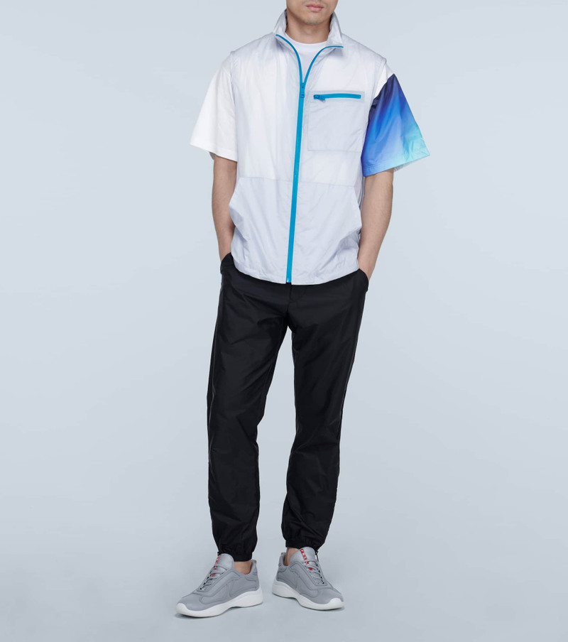 Prada technical gilet with packaway hood outlook