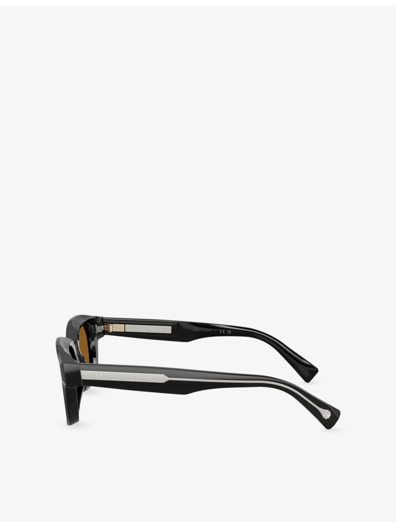 Brunello Cucinelli BC4018S Jared Rectangle-Frame Acetate Sunglasses outlook