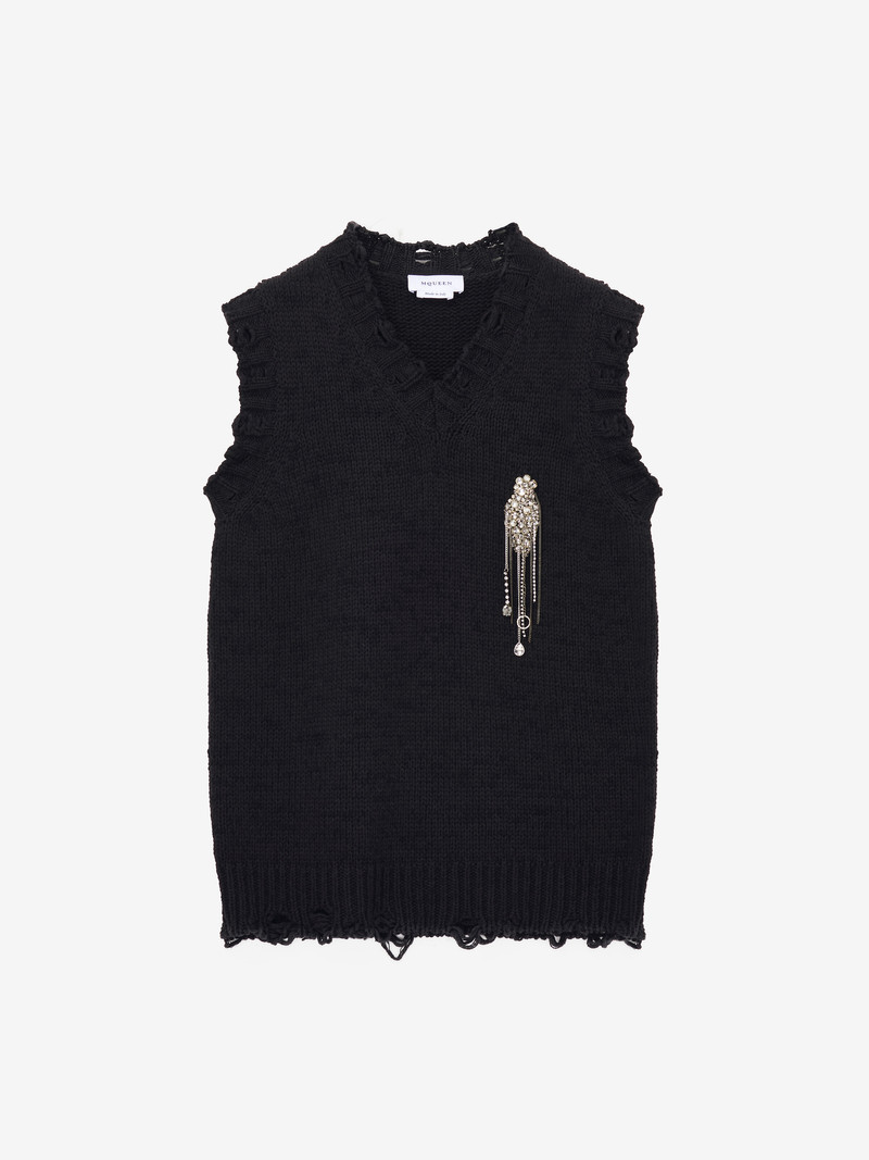 Patch Embroidery Distressed Tank Top 1