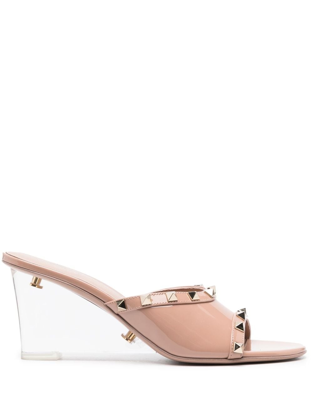 Sz.38.5 VALENTINO GARAVANI Rockstud Mule Slide Sandal Rose Leather