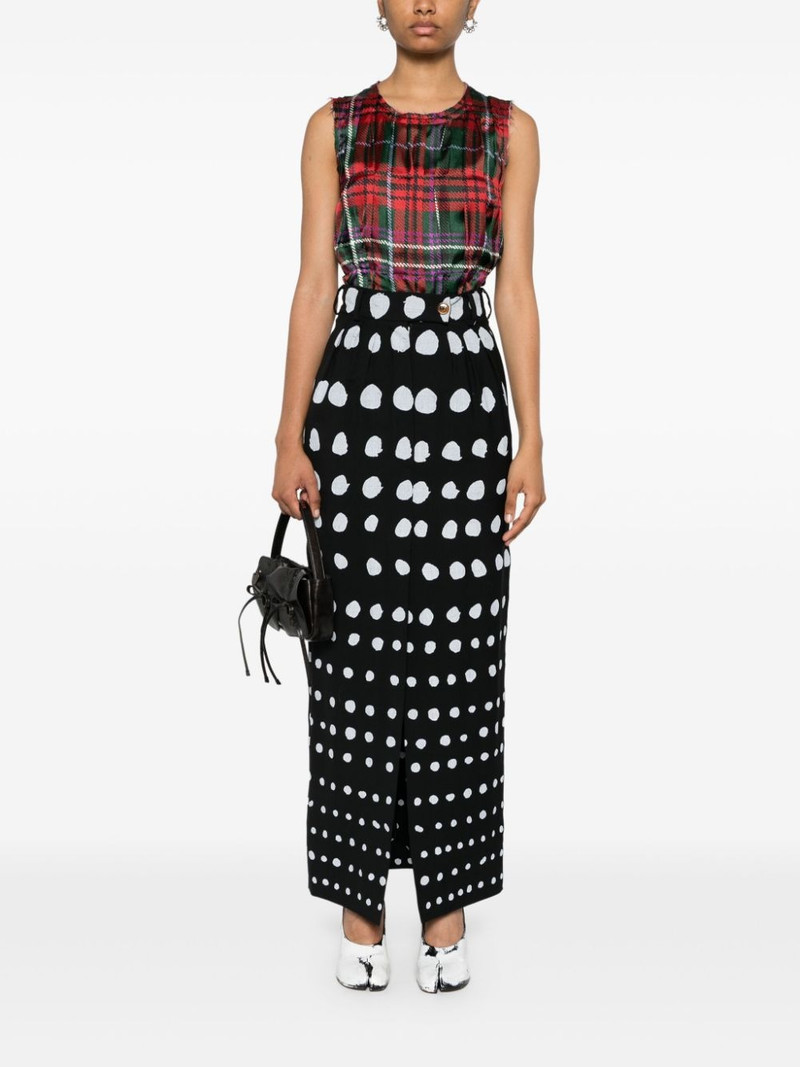 Comme Des Garçons tartan check-pattern satin top outlook