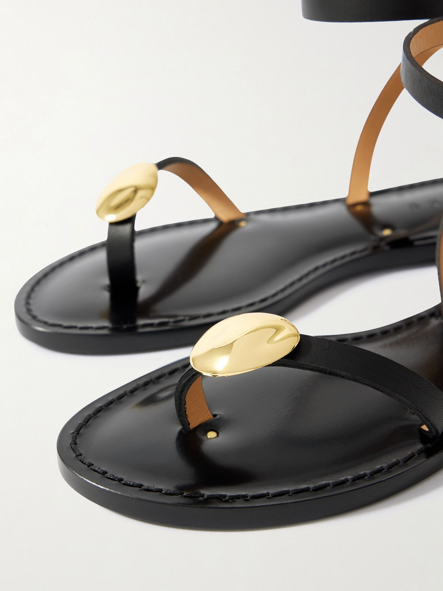 The Senegal embellished leather sandals Black - 4
