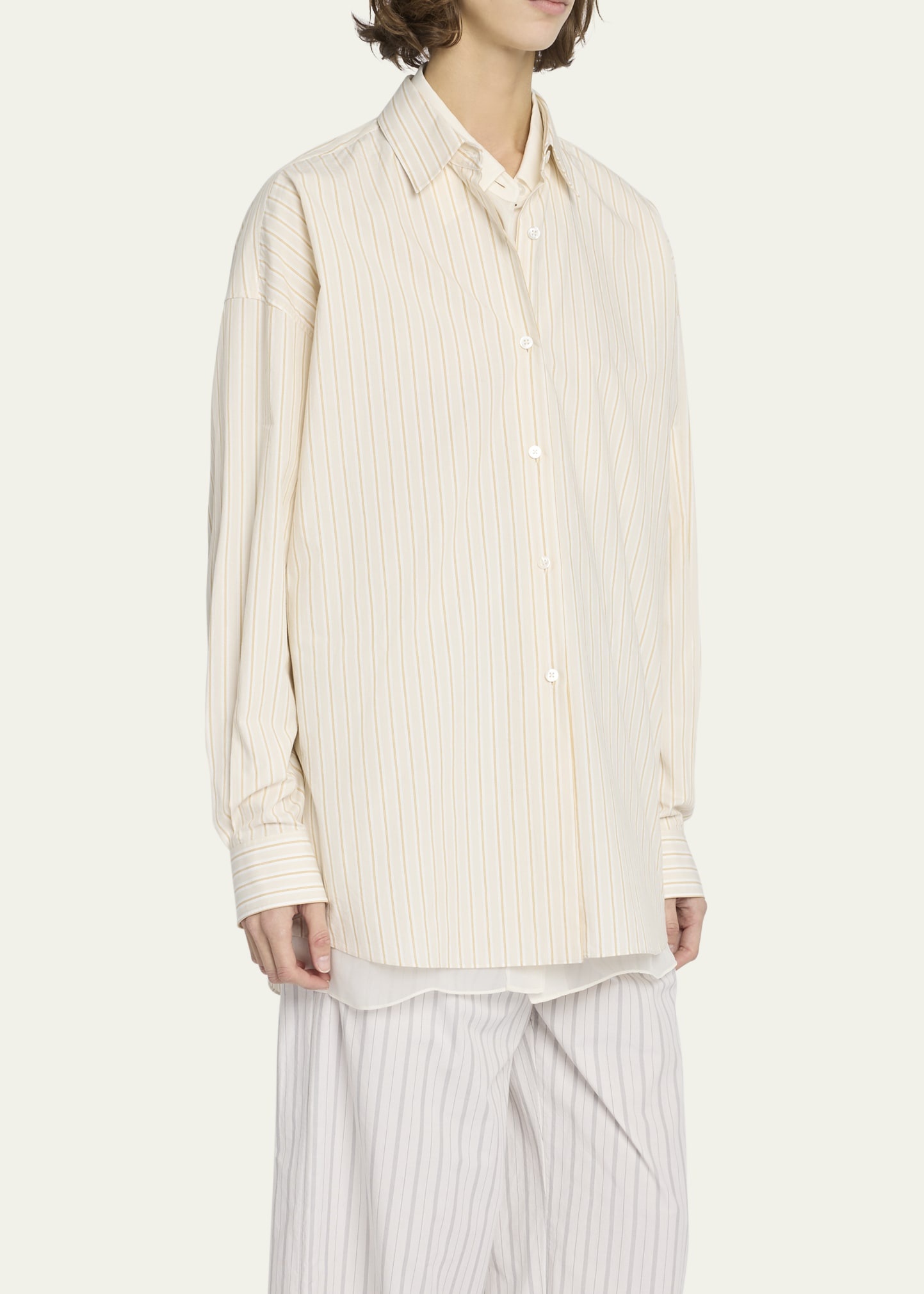 Caster Striped Oversized Button-Down Shirt - 4
