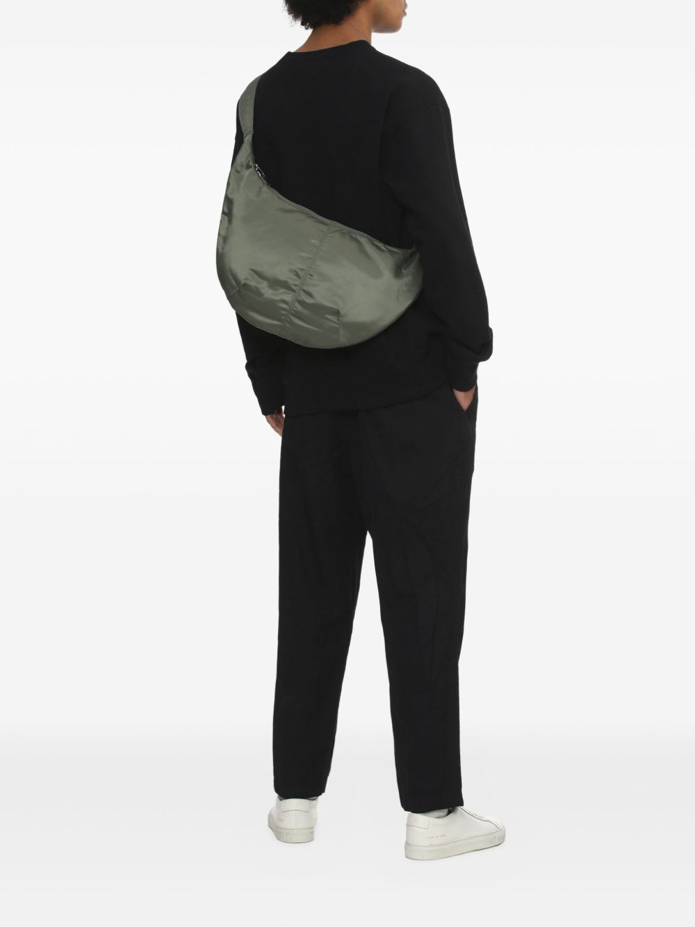 curved nylon messenger bag - 2