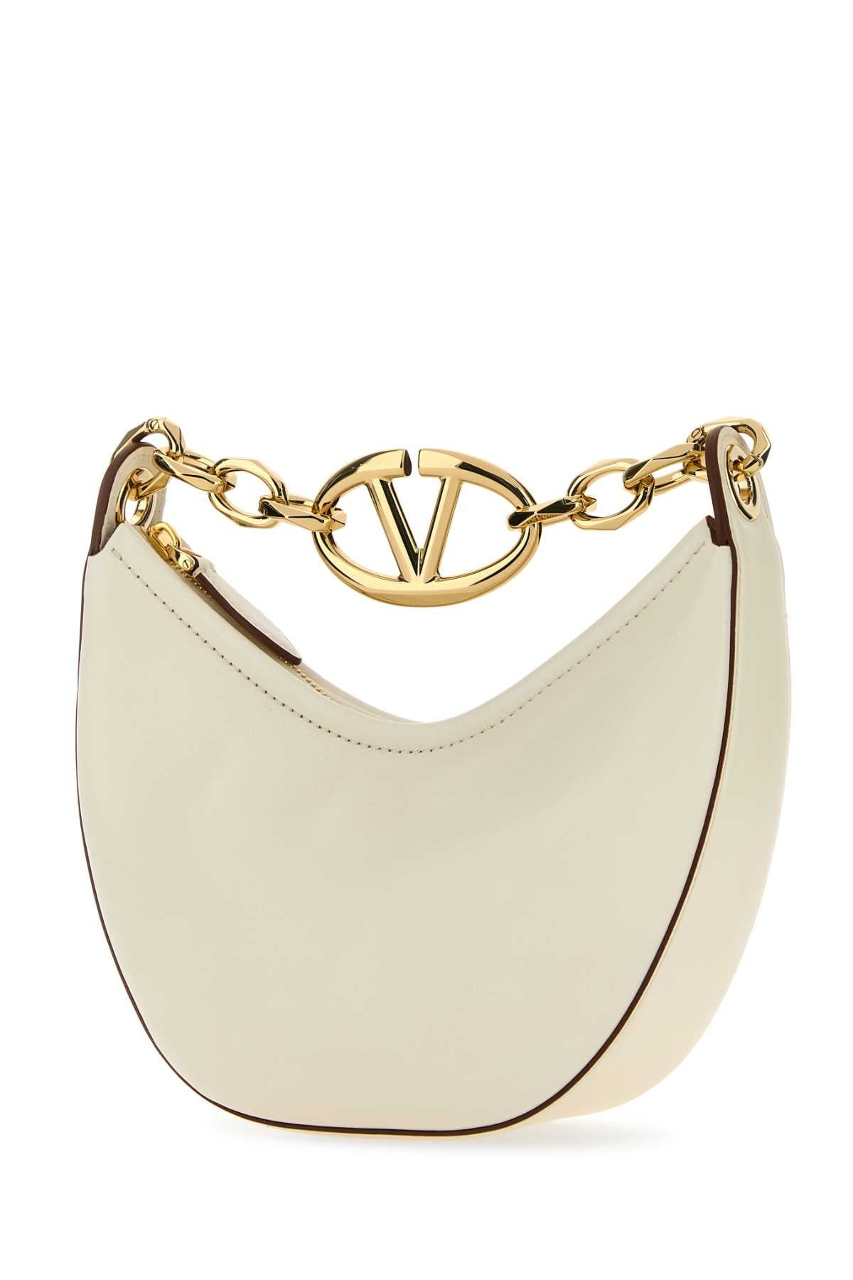 Valentino Garavani Women Ivory Leather Mini Hobo Vlogo Moon Handbag - 2