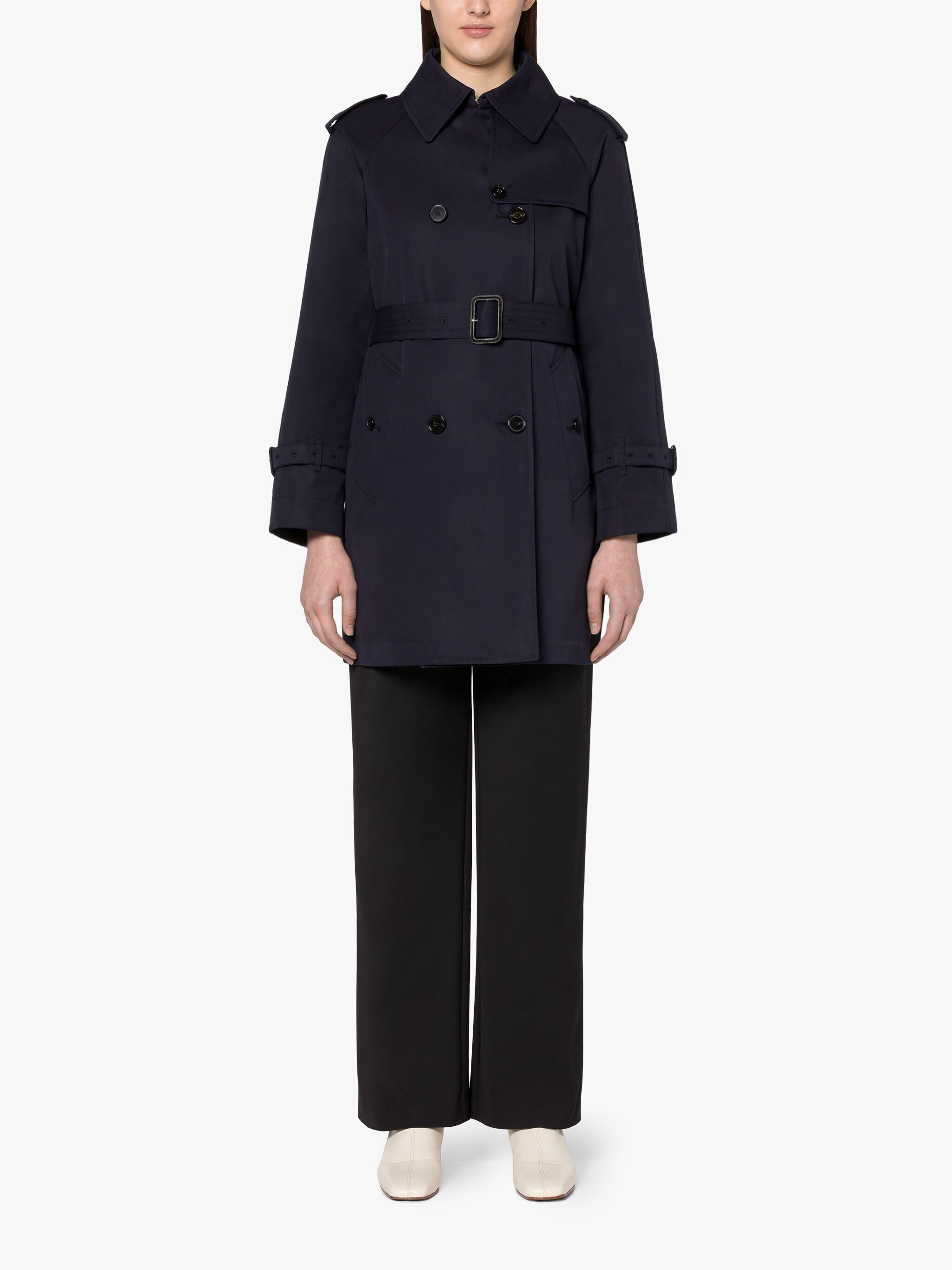 MUIE NAVY COTTON SHORT TRENCH COAT | LM-1012 - 3