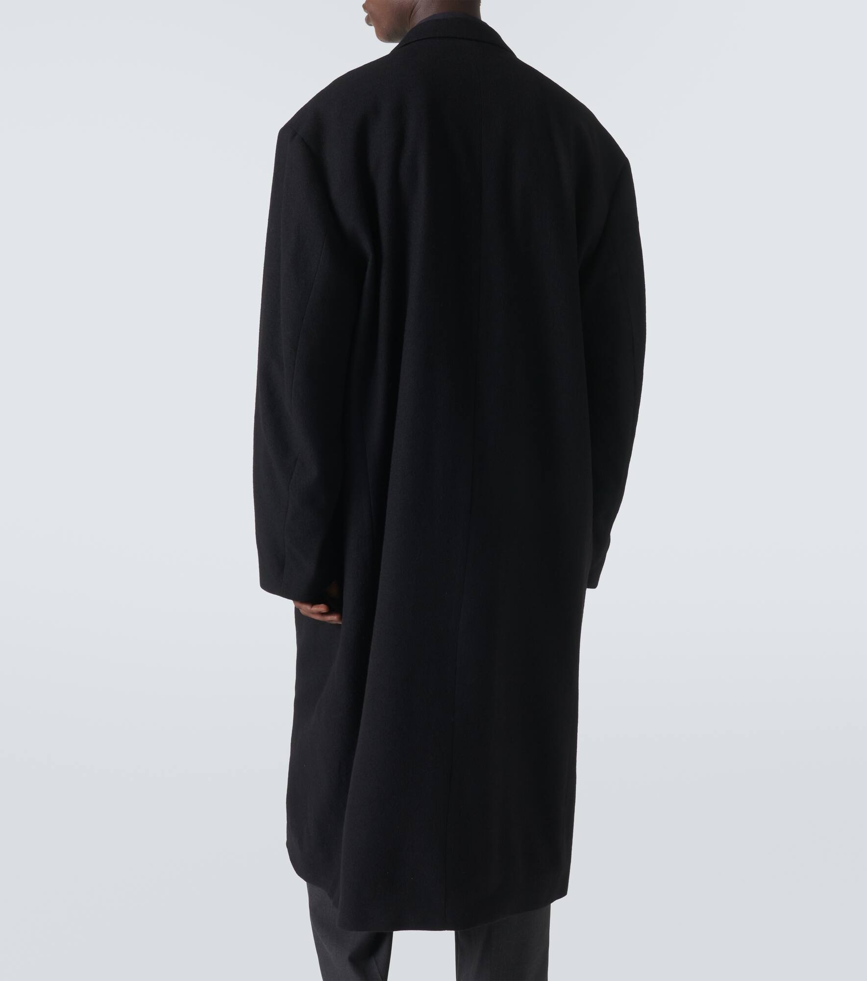 Oversized virgin wool twill overcoat - 4