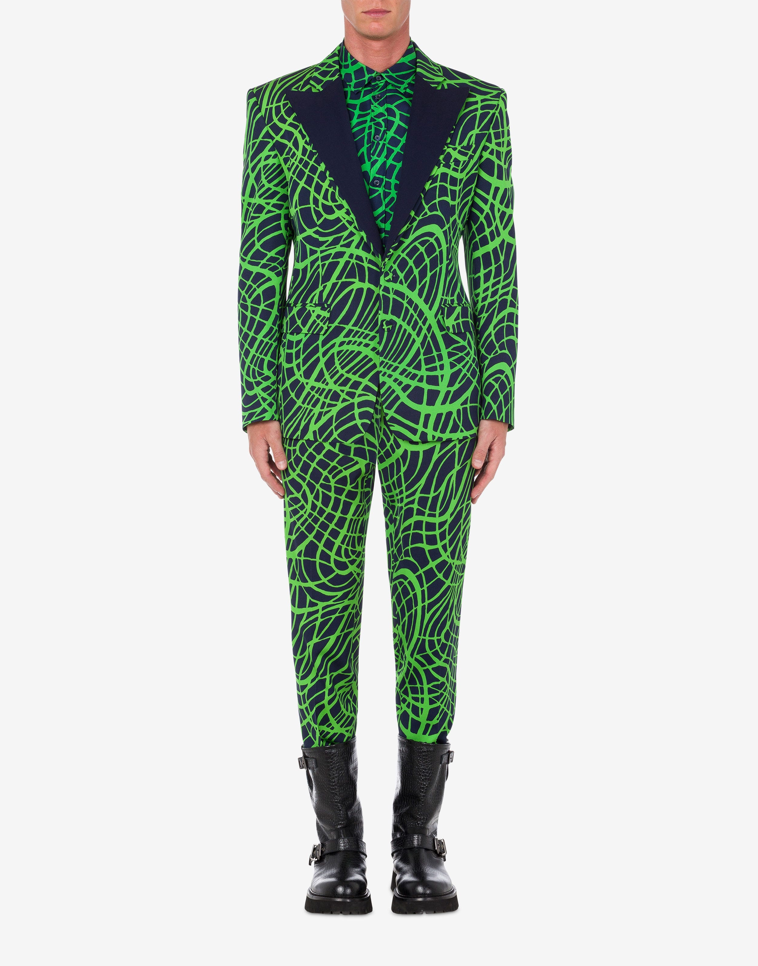 WAVE LINE PRINT WOOL AND VISCOSE JACKET - 2