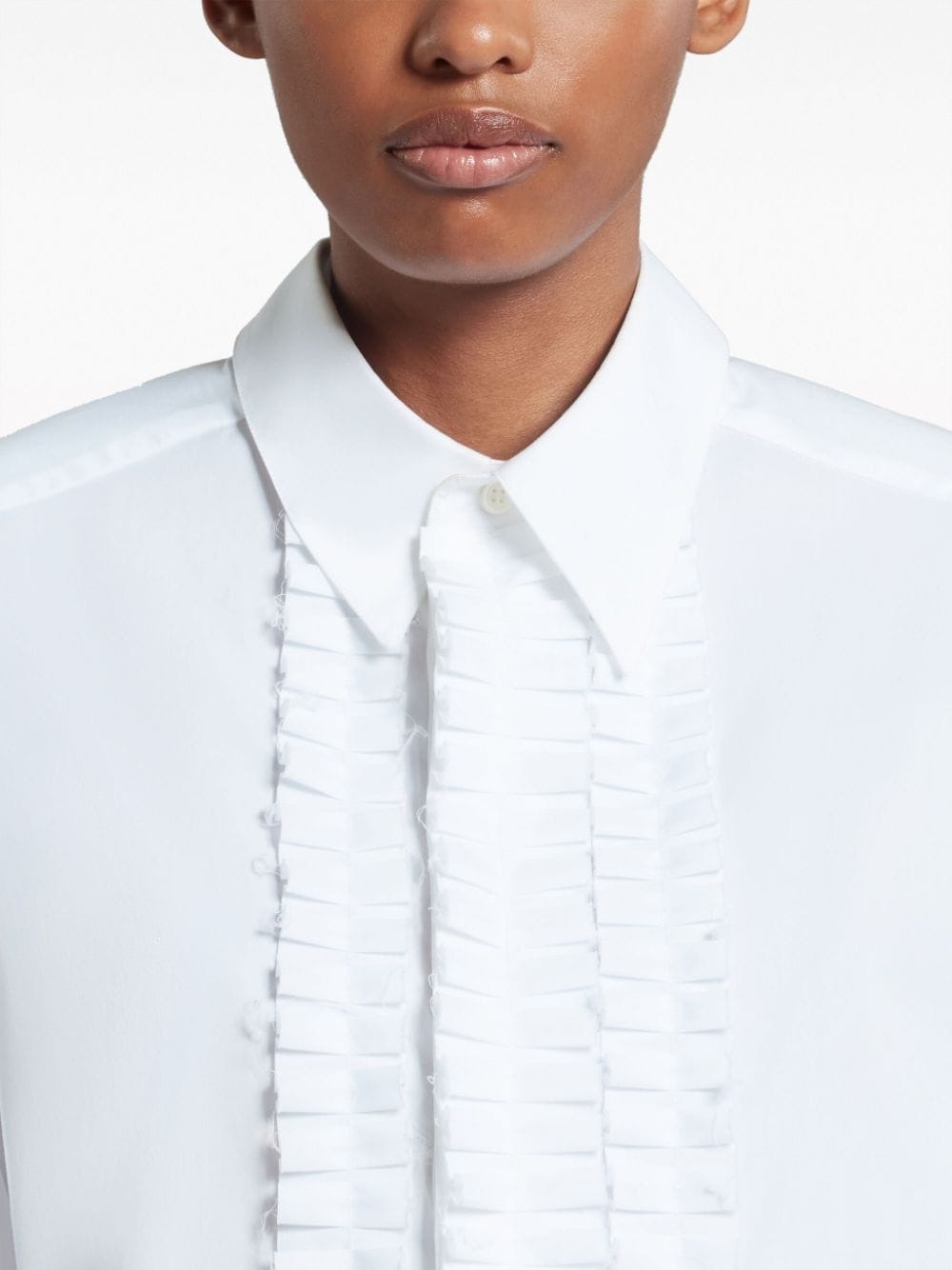 pleat-detail cotton shirt - 5