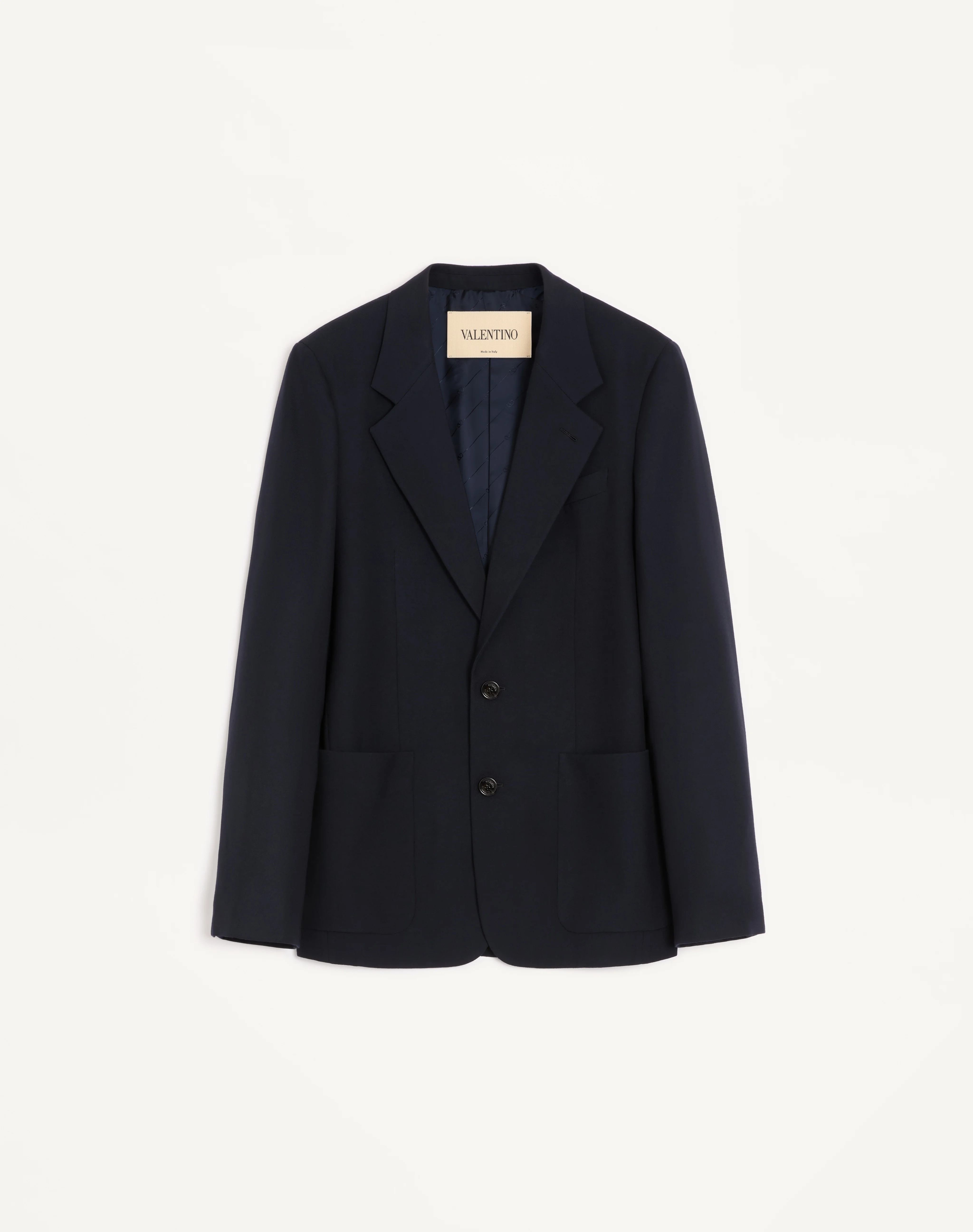 VALENTINO SINGLE-BREASTED JACKET IN NATTÉ WOOL - 1