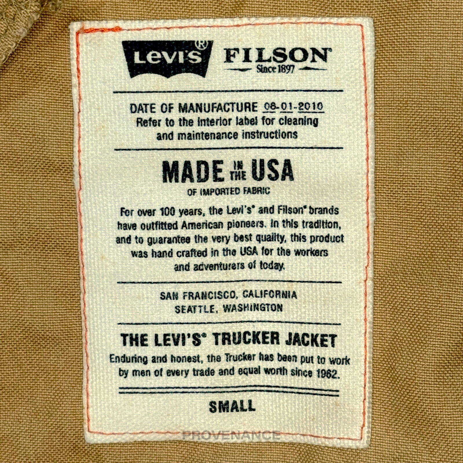 Levis x Filson - Levis x Filson Trucker Jacket - Tan Waxed Tin Cloth S - 12