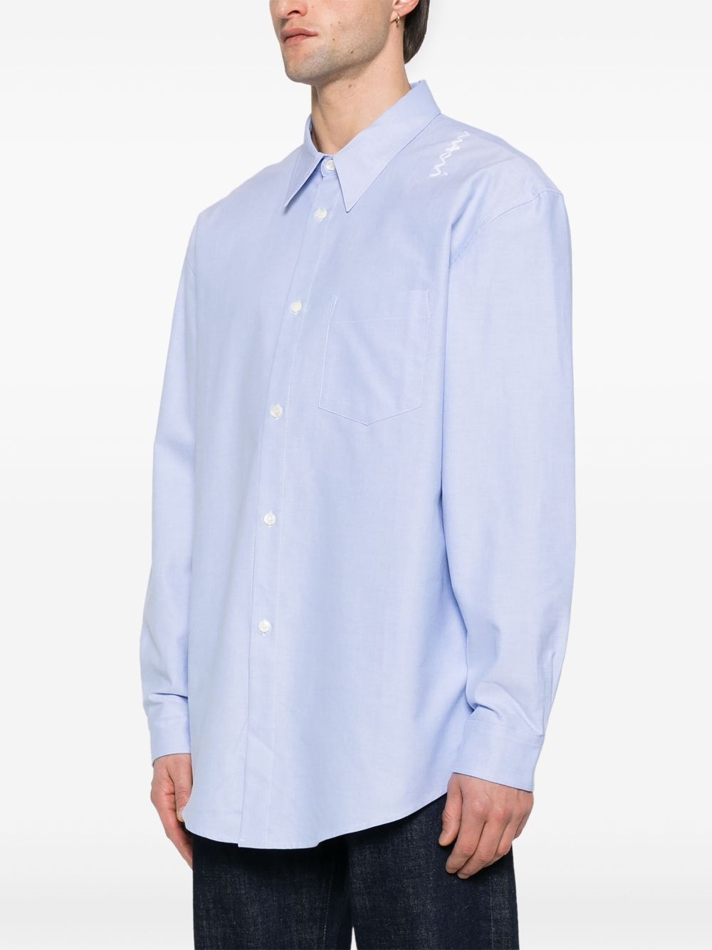 logo-embroidered shirt - 3