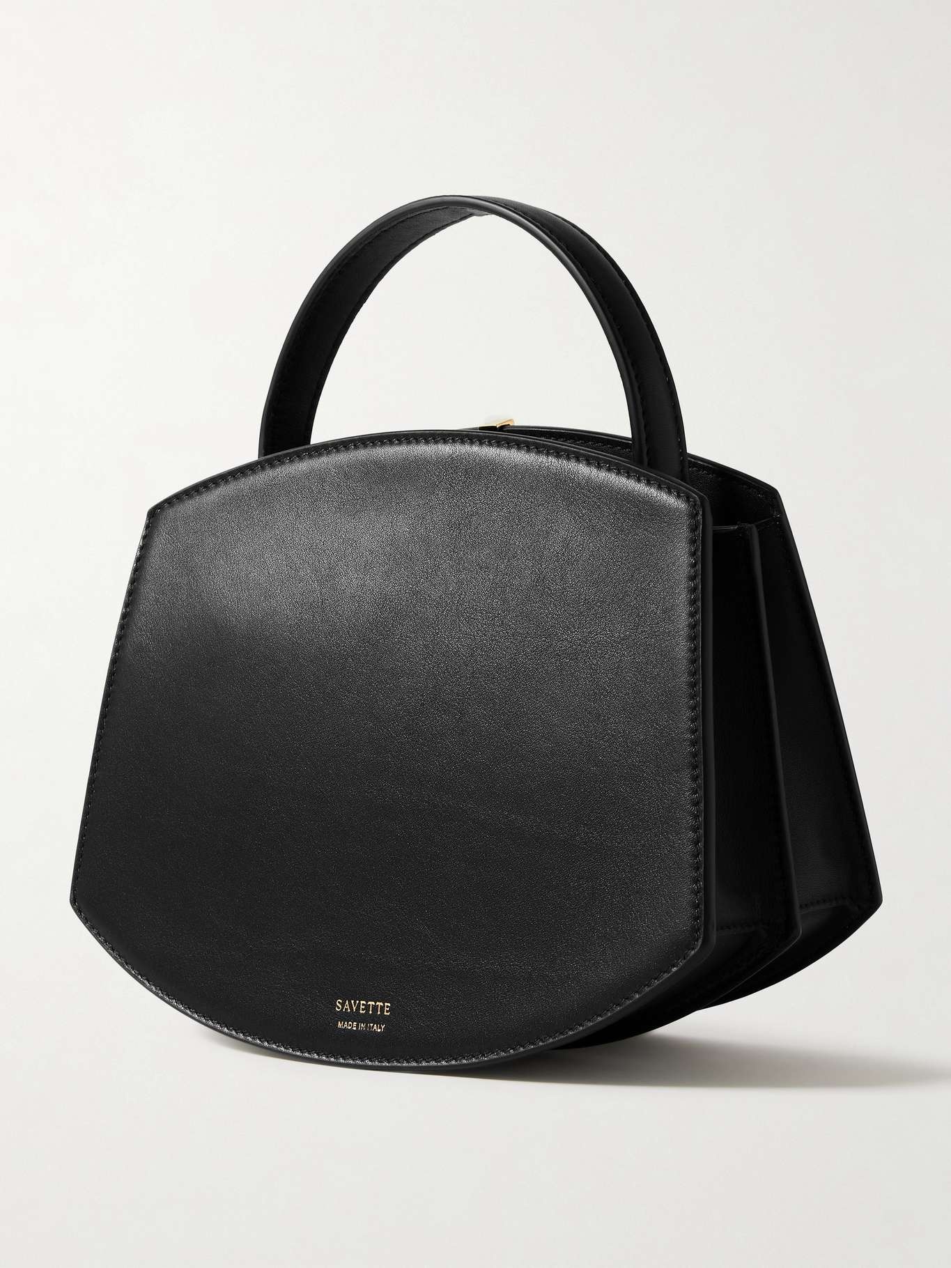 Florence mini embellished leather tote Black - 3
