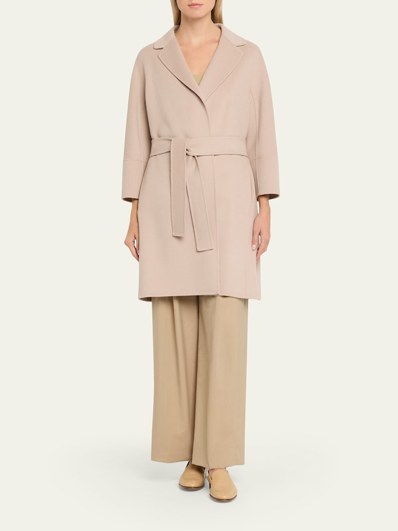 Max Mara Studio Double-Faced Wool Wrap Coat outlook