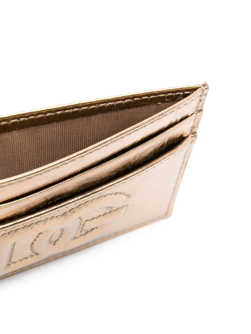 embossed-logo metallic-effect wallet - 3