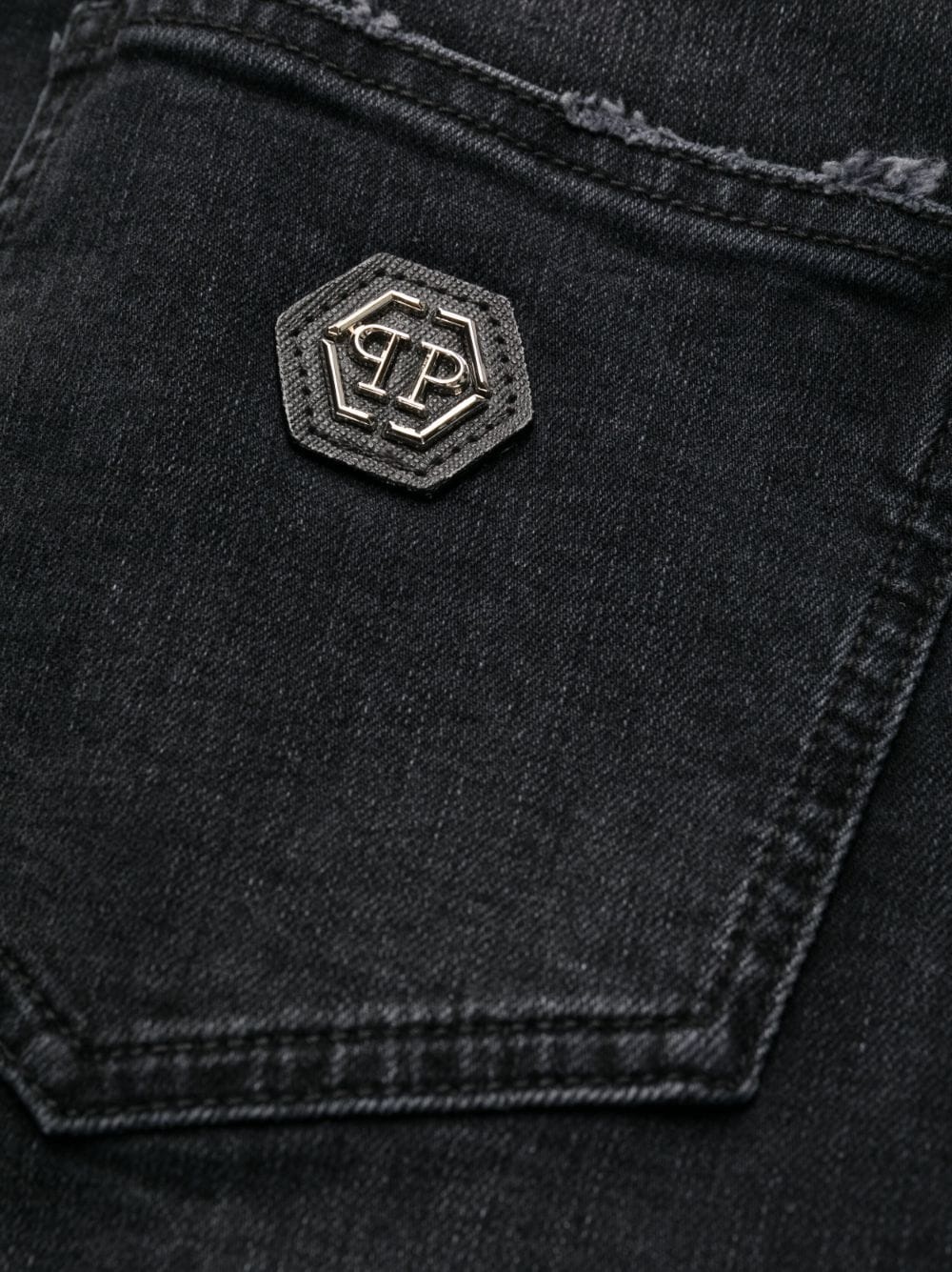stonewashed straight-leg jeans - 6
