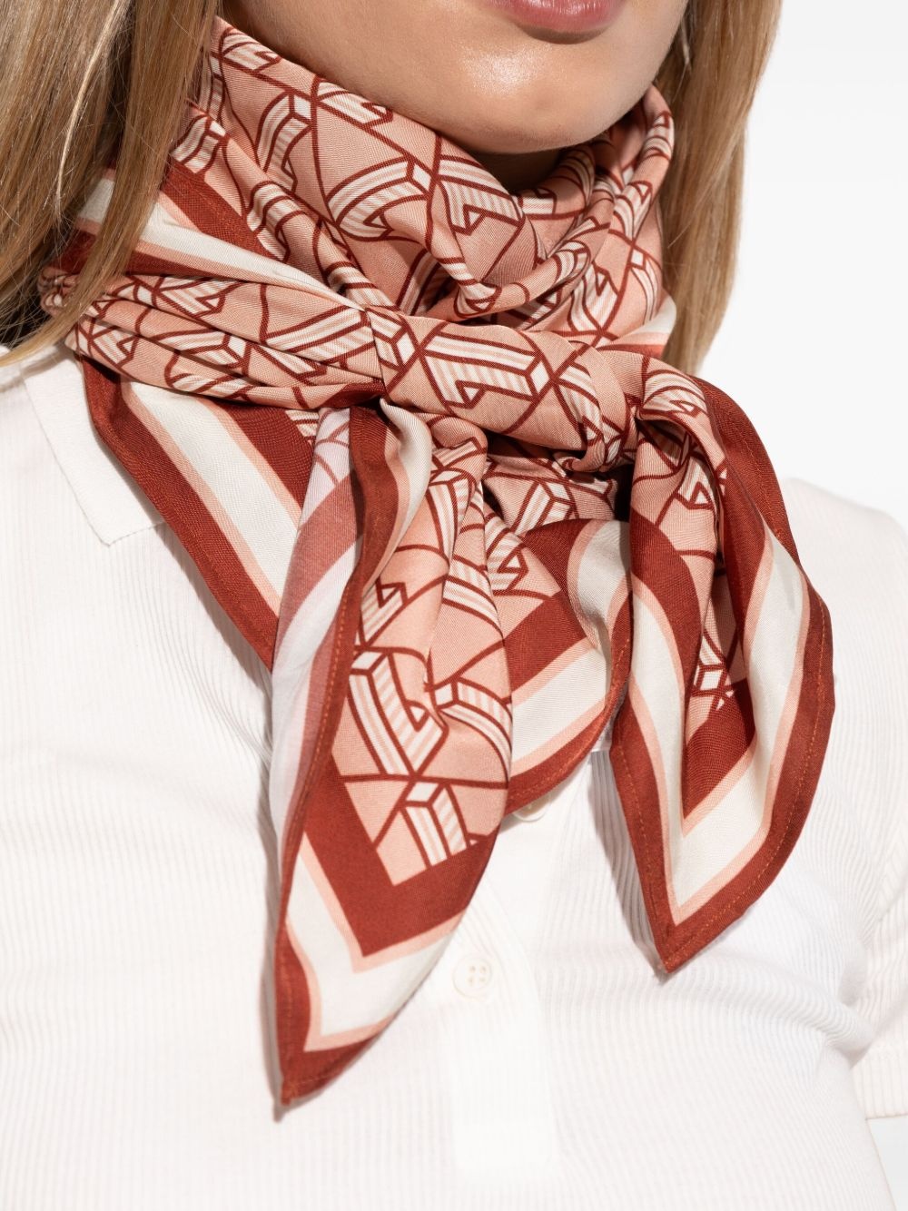 monogram-pattern scarf - 4