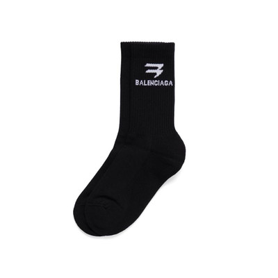 BALENCIAGA Men's Sporty B Tennis Socks in Black outlook
